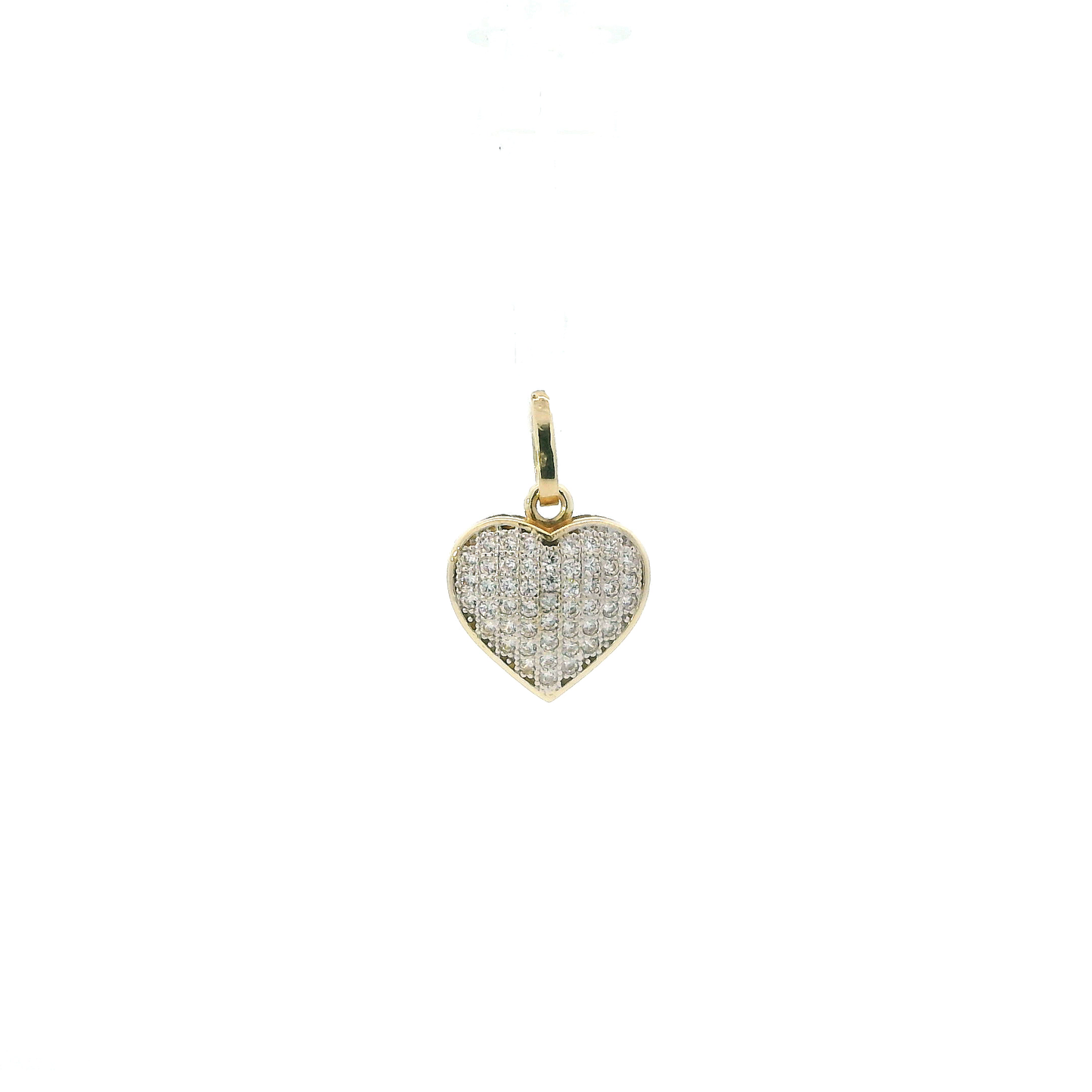 10K Yellow Gold Pave CZ Heart Pendant