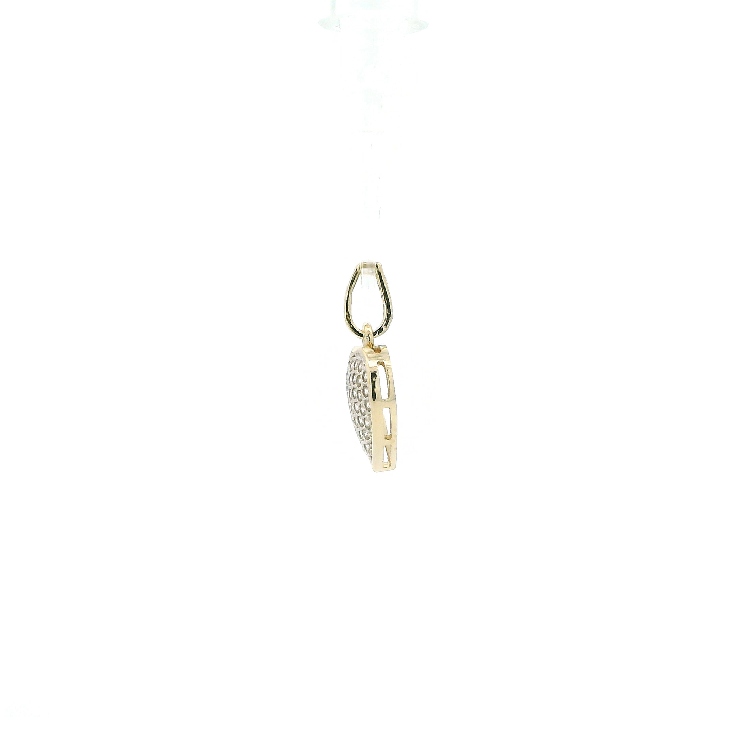 10K Yellow Gold Pave CZ Heart Pendant