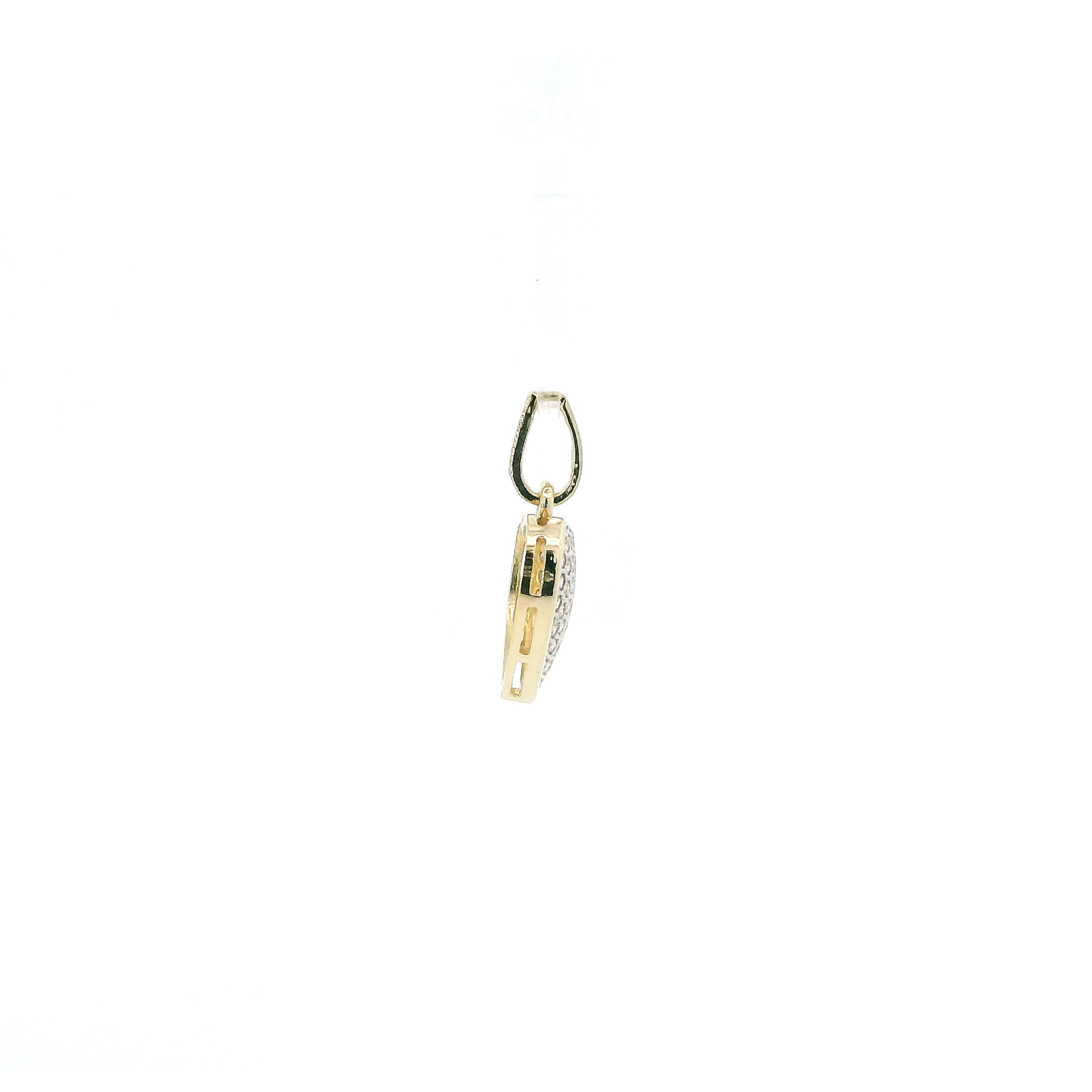 10K Yellow Gold Pave CZ Heart Pendant