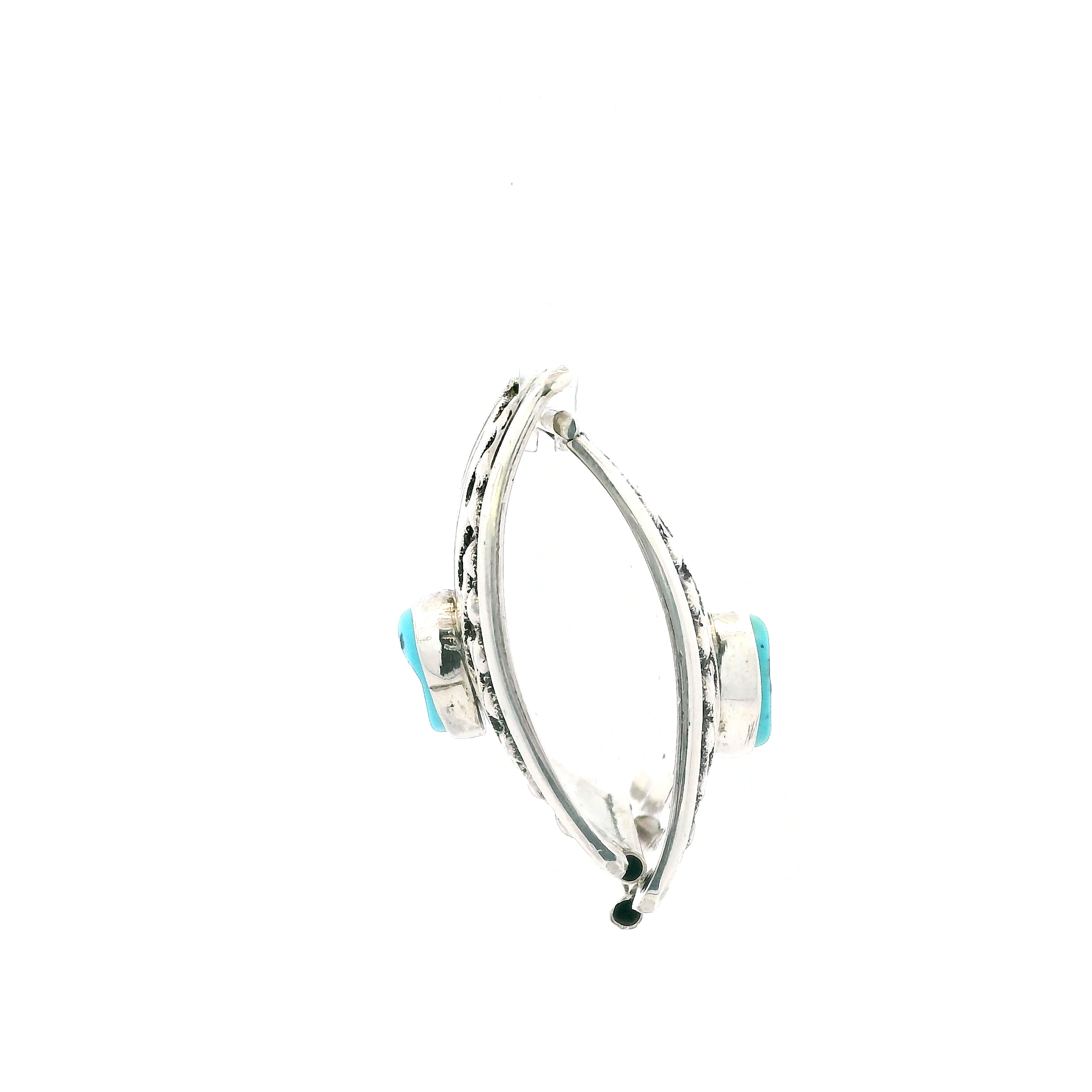Sterling Silver Native American Bezel Set Turquoise Watch Tips