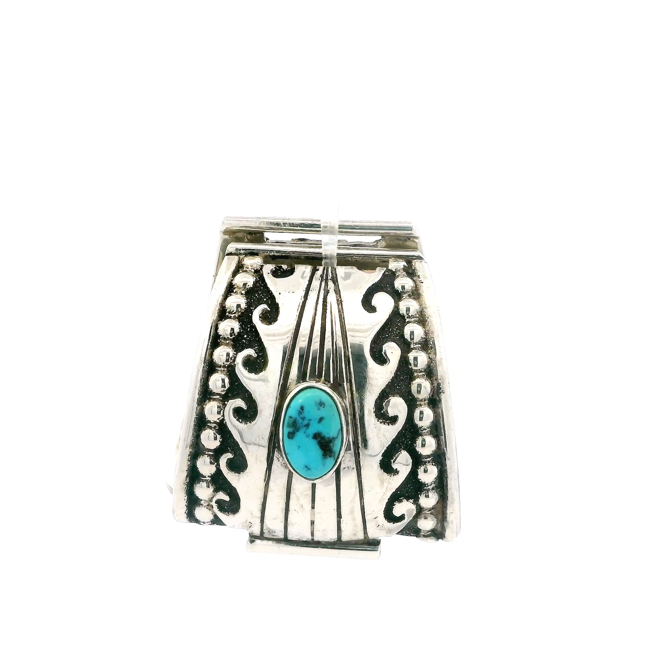 Sterling Silver Native American Bezel Set Turquoise Watch Tips