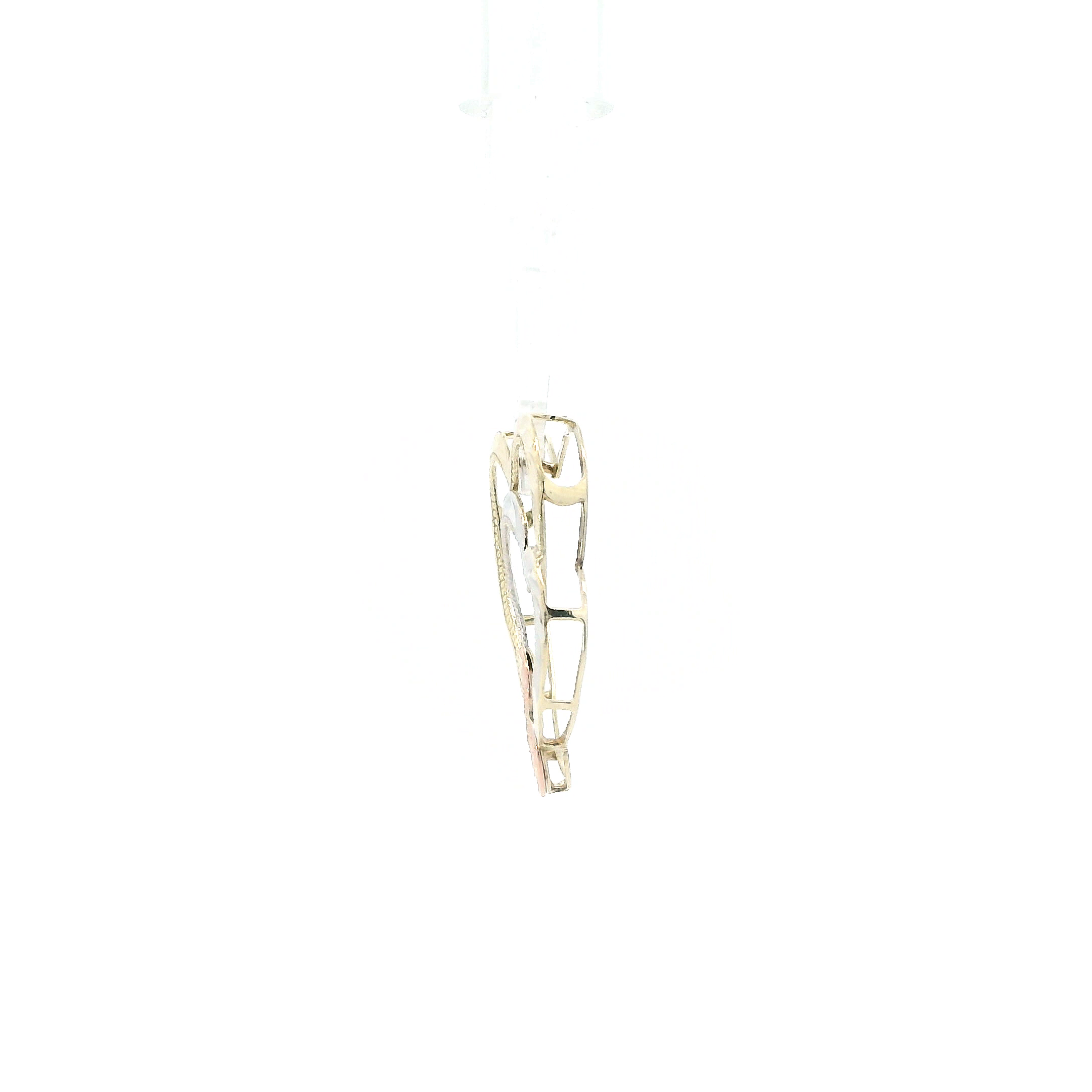 10K Tri-Color Gold DC Open Heart Pendant
