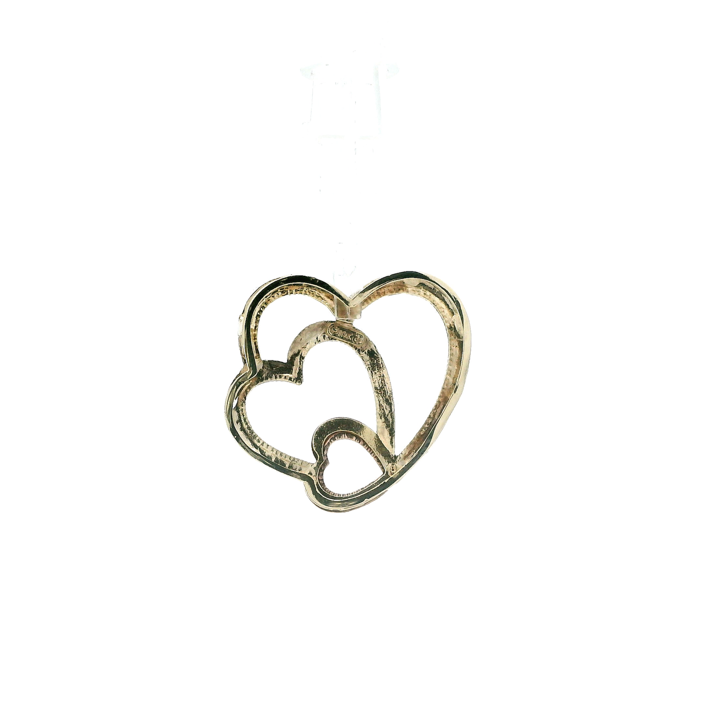 10K Tri-Color Gold DC Open Heart Pendant