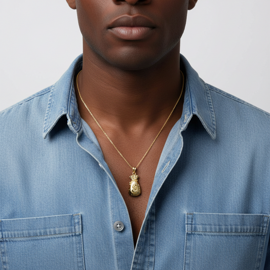 10K Yellow Gold Money Bag Pendant