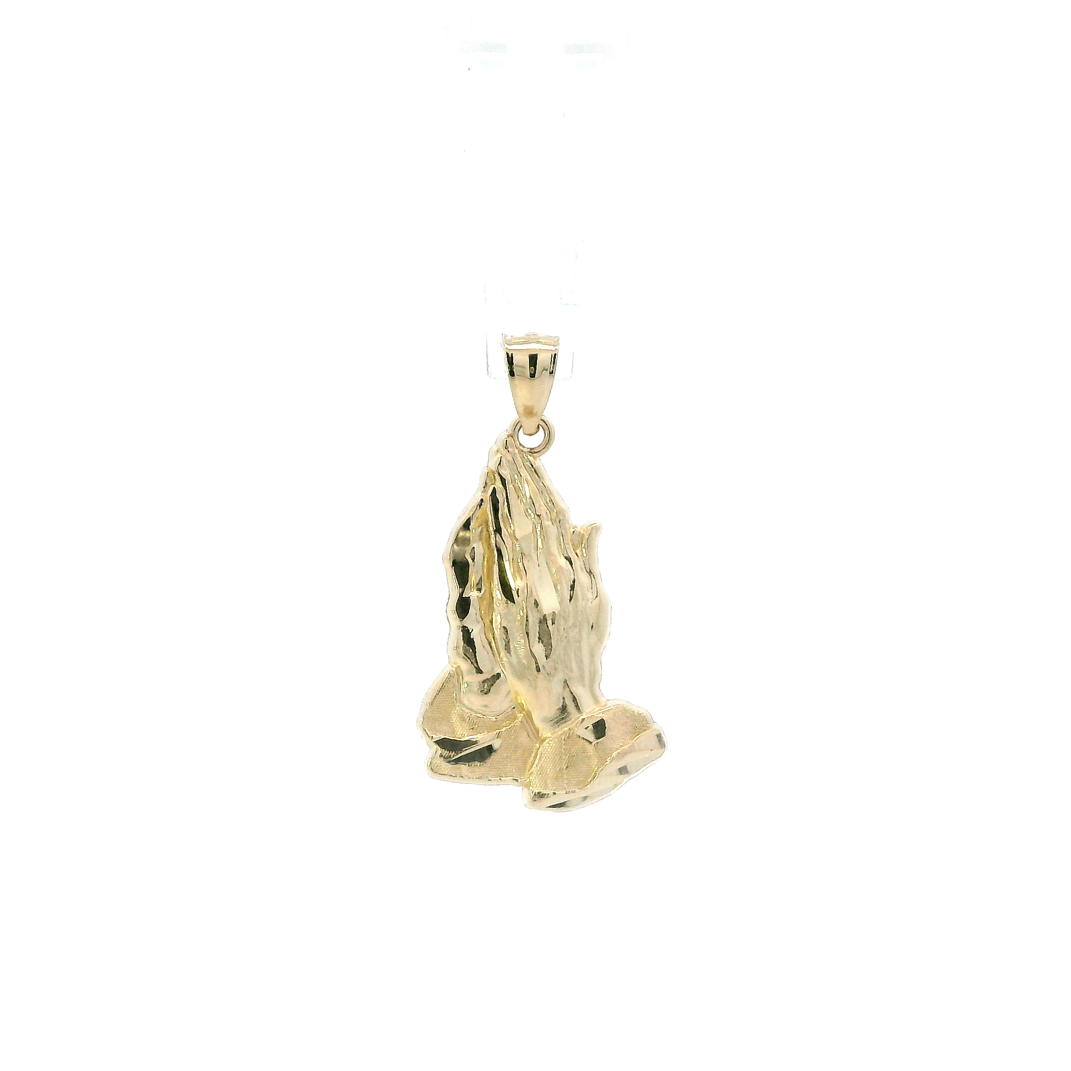 14K Yellow Gold Praying Hands Pendant