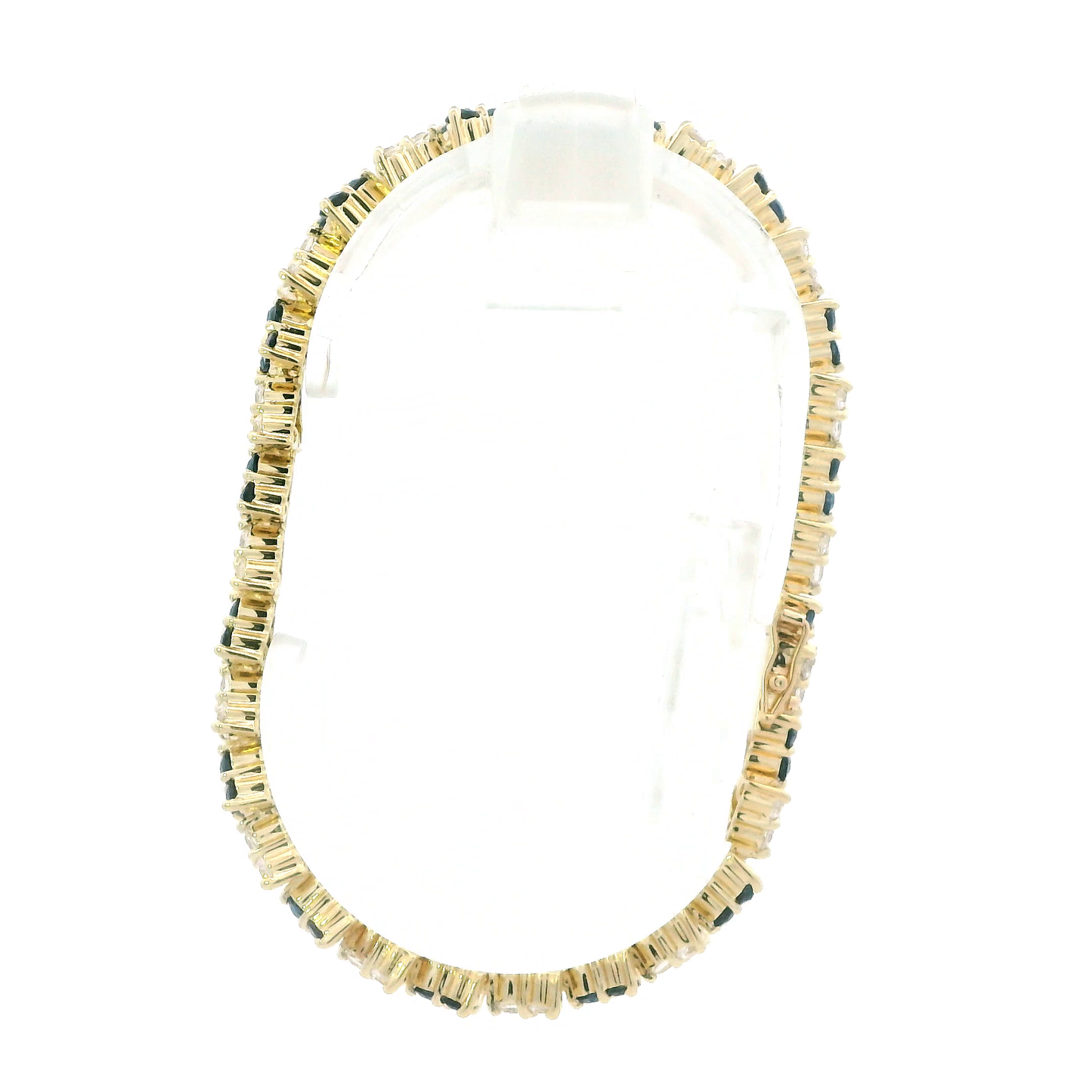 14K Yellow Gold Topaz & Glass 7" Bracelet