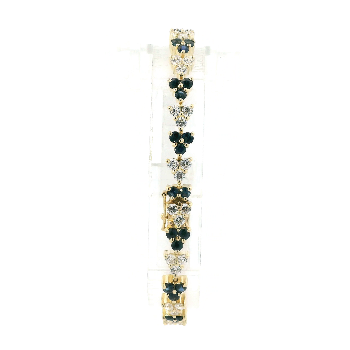 14K Yellow Gold Topaz & Glass 7" Bracelet