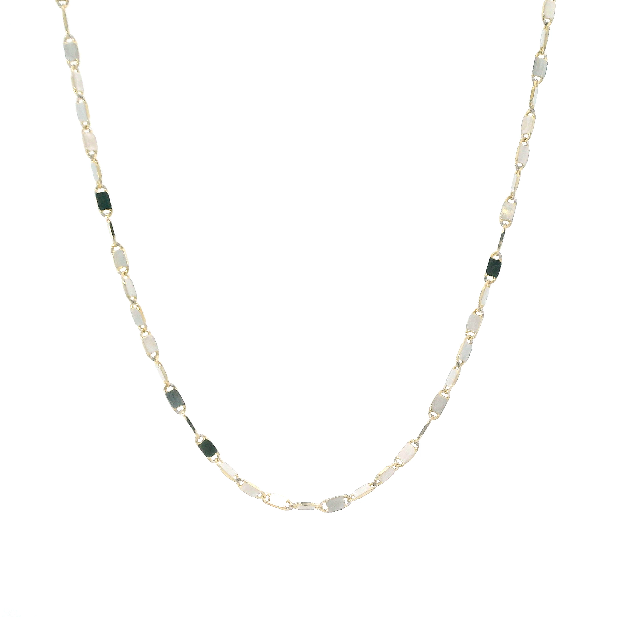 14K Yellow & White Gold Fancy Mariner Chain