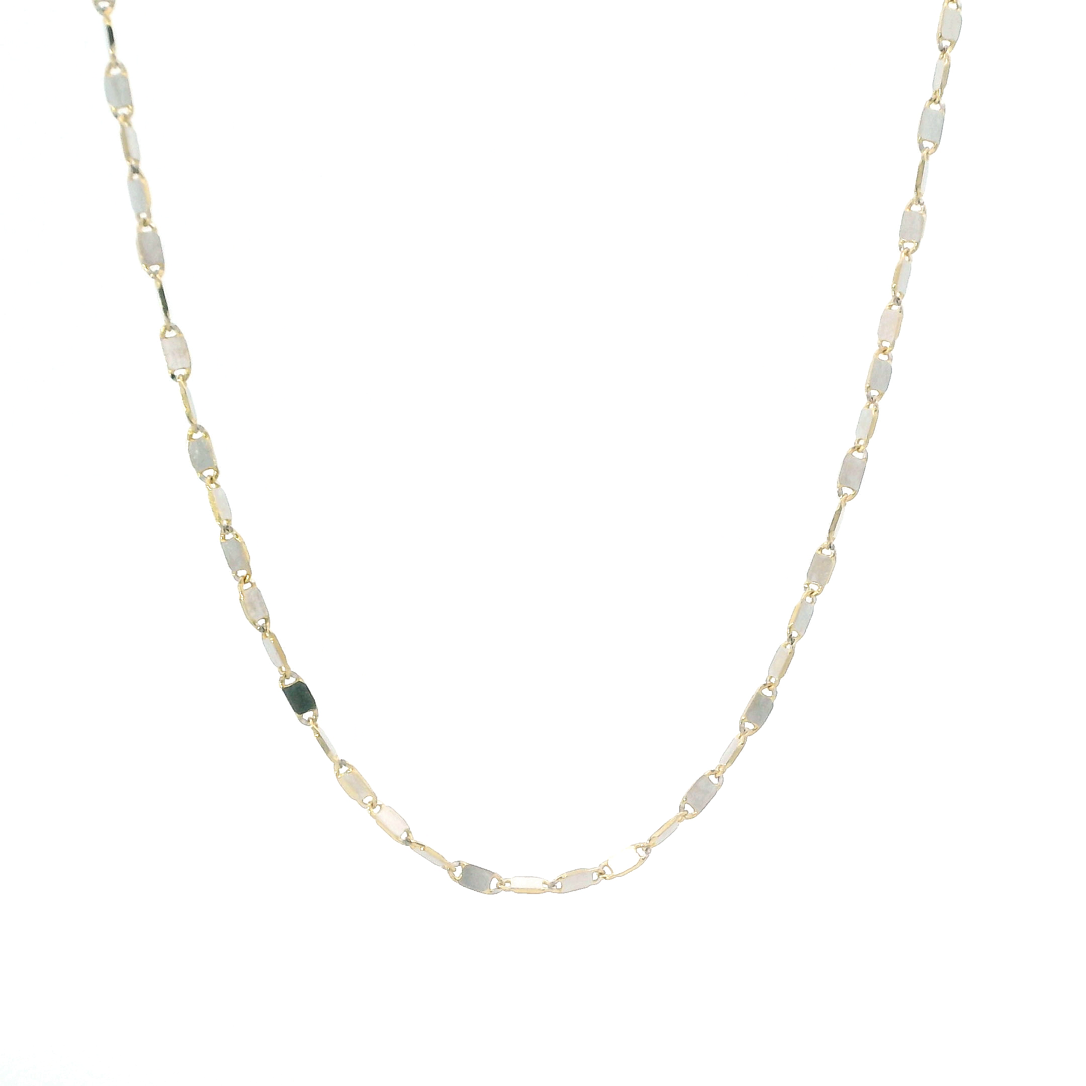 14K Yellow & White Gold Fancy Mariner Chain