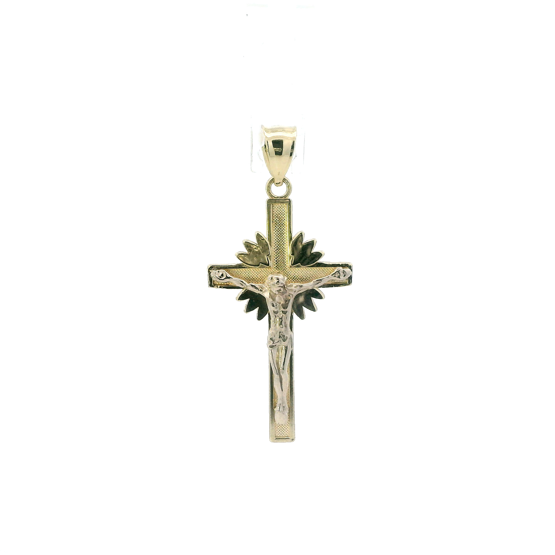 14K Yellow & White Gold Crucifix Pendant