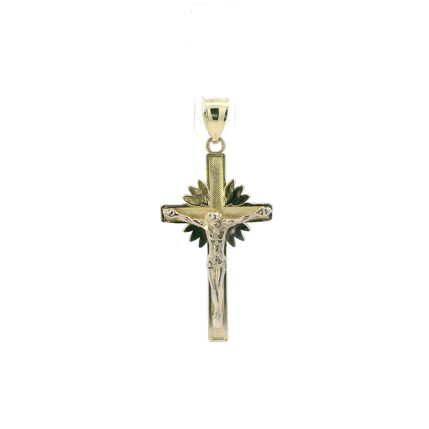 14K Yellow & White Gold Crucifix Pendant