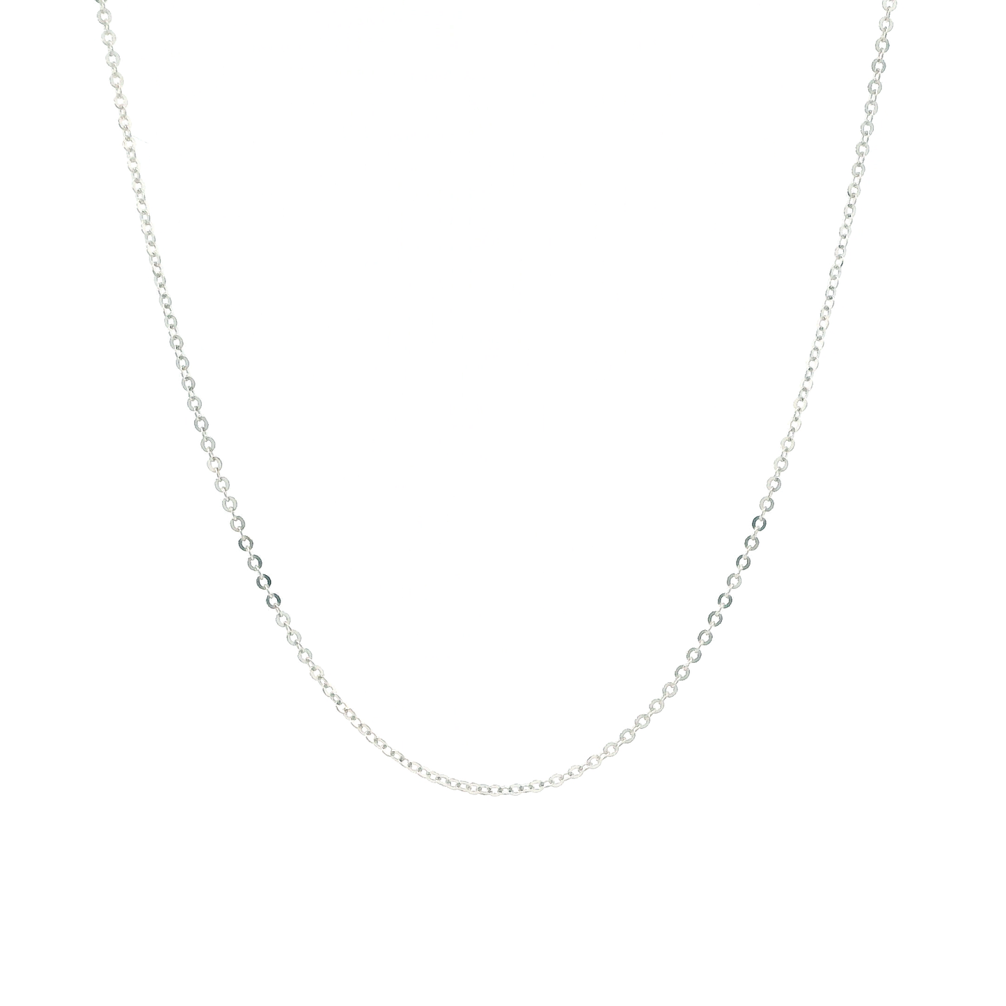 14K White Gold 16" Cable Chain