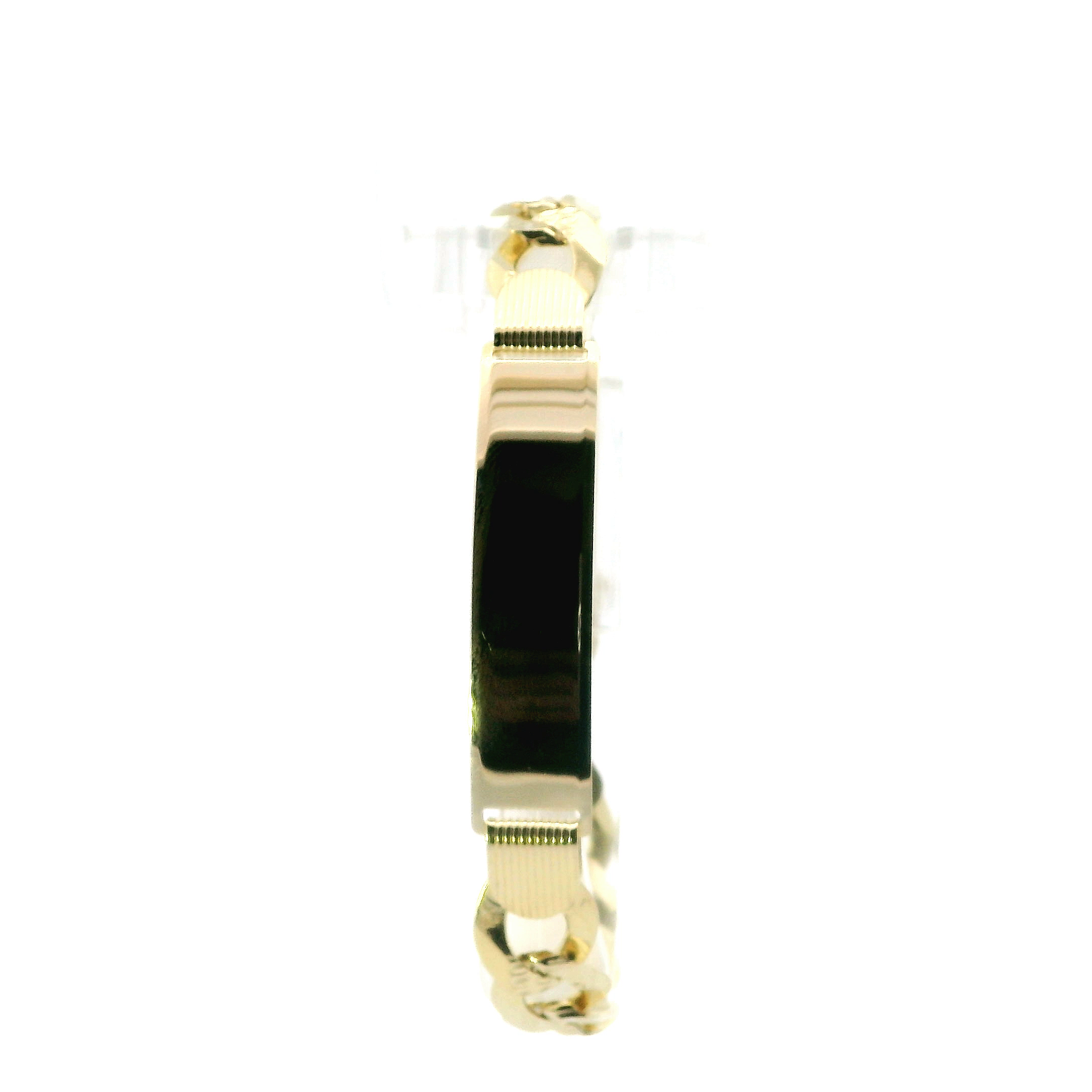14K Yellow Gold Curb ID Bracelet