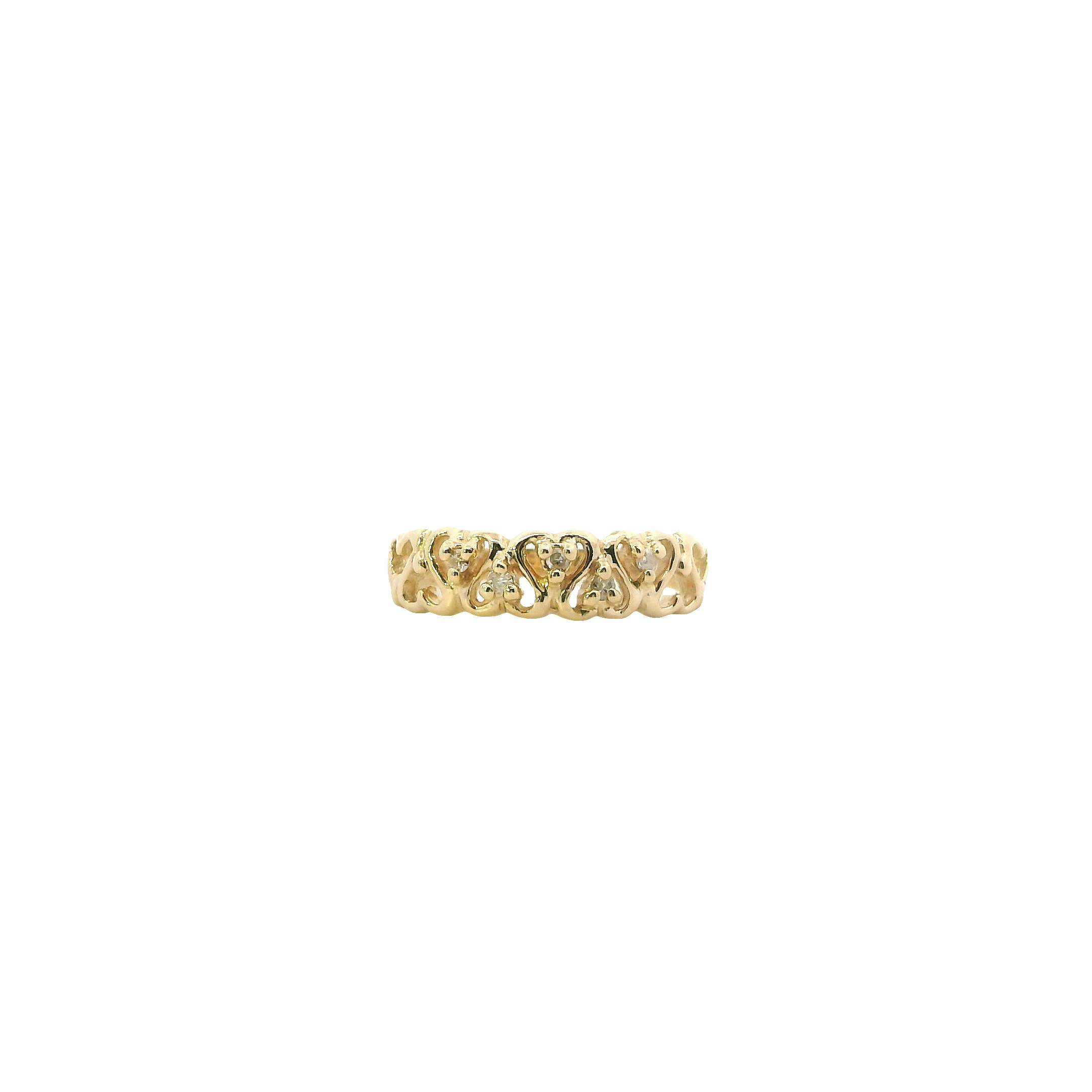 14K Yellow Gold Diamond Heart Ring