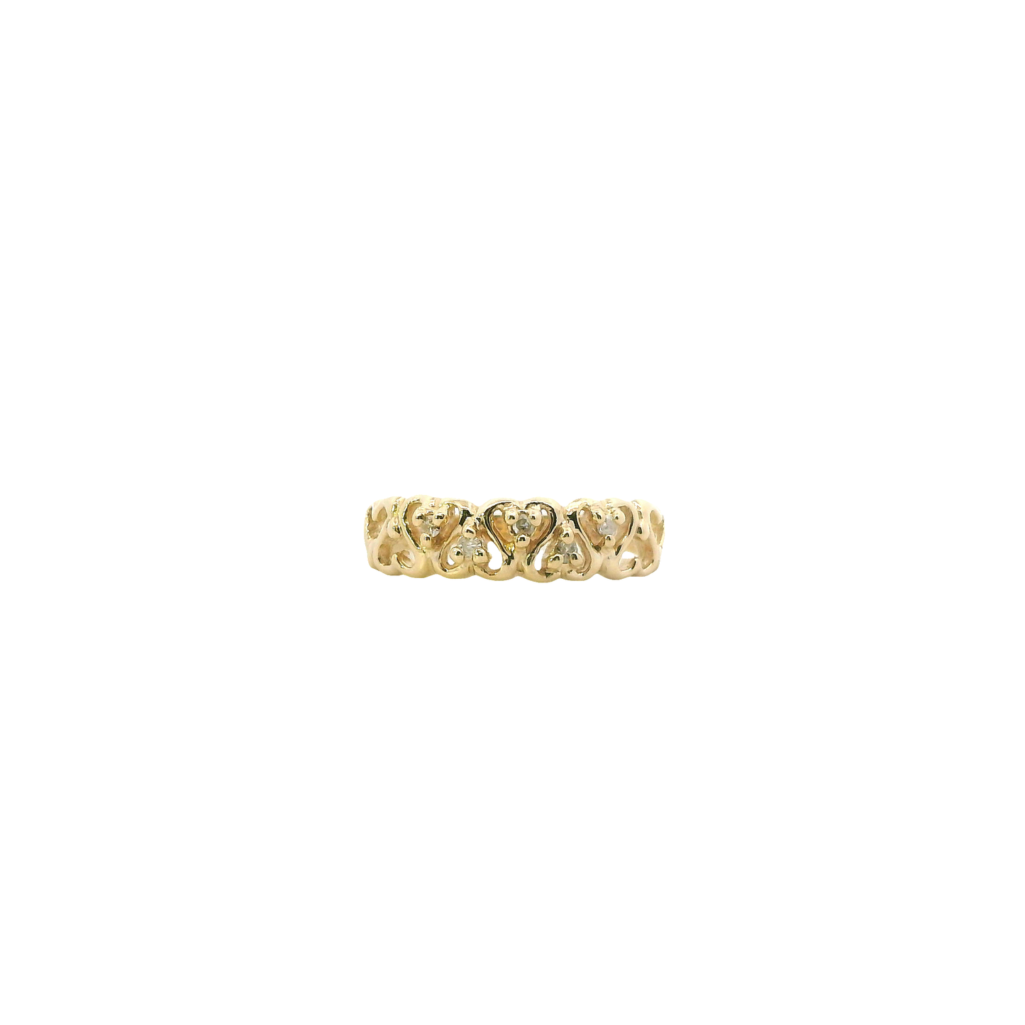 14K Yellow Gold Diamond Heart Ring