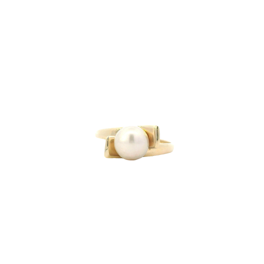 14K Yellow Gold Pearl Women's Ring