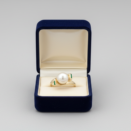 14K Yellow Gold Pearl Women's Ring