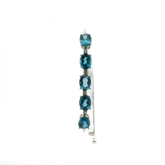 Sterling Silver Topaz Bolo Bracelet