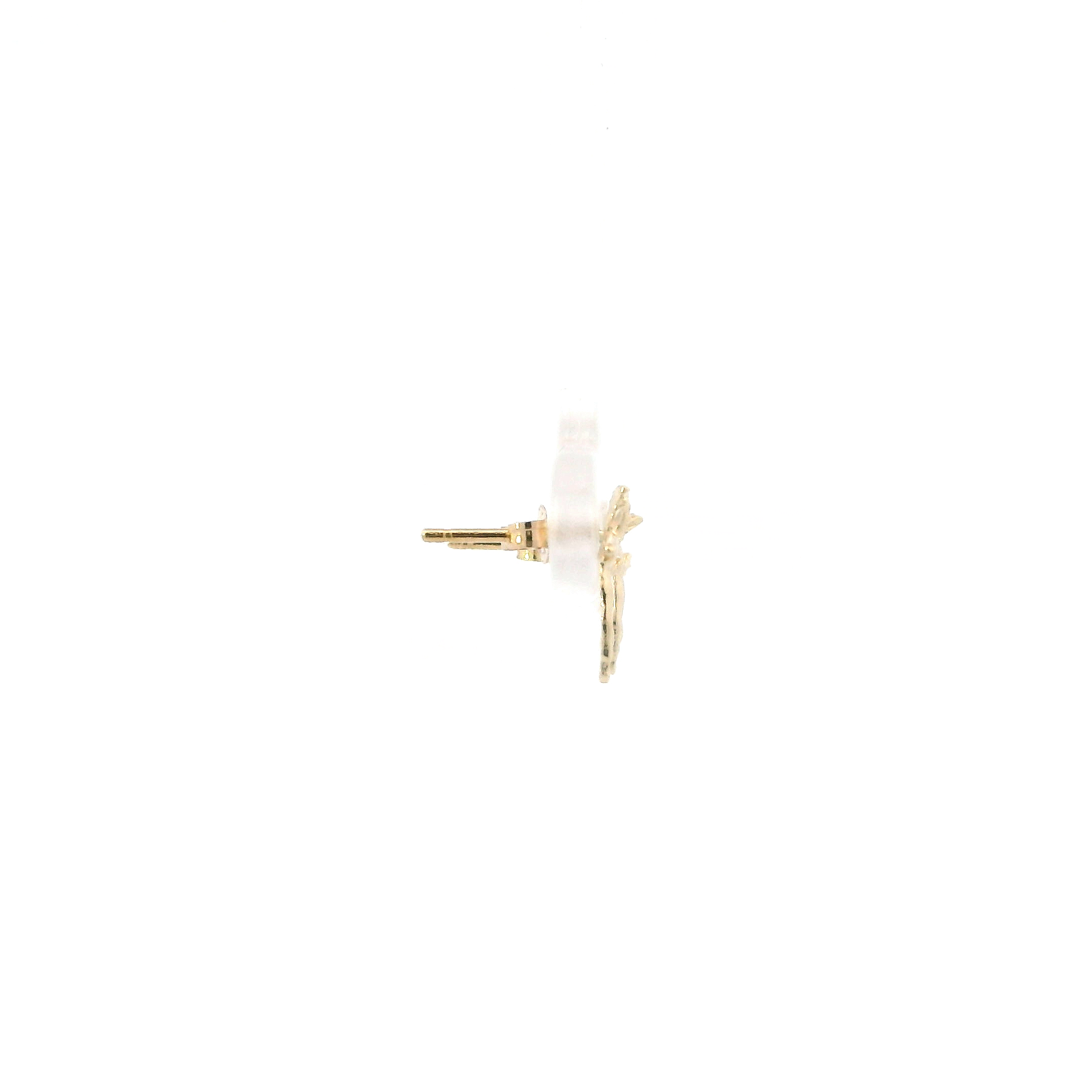 14K Yellow Gold Cherub Angel Stud Earrings