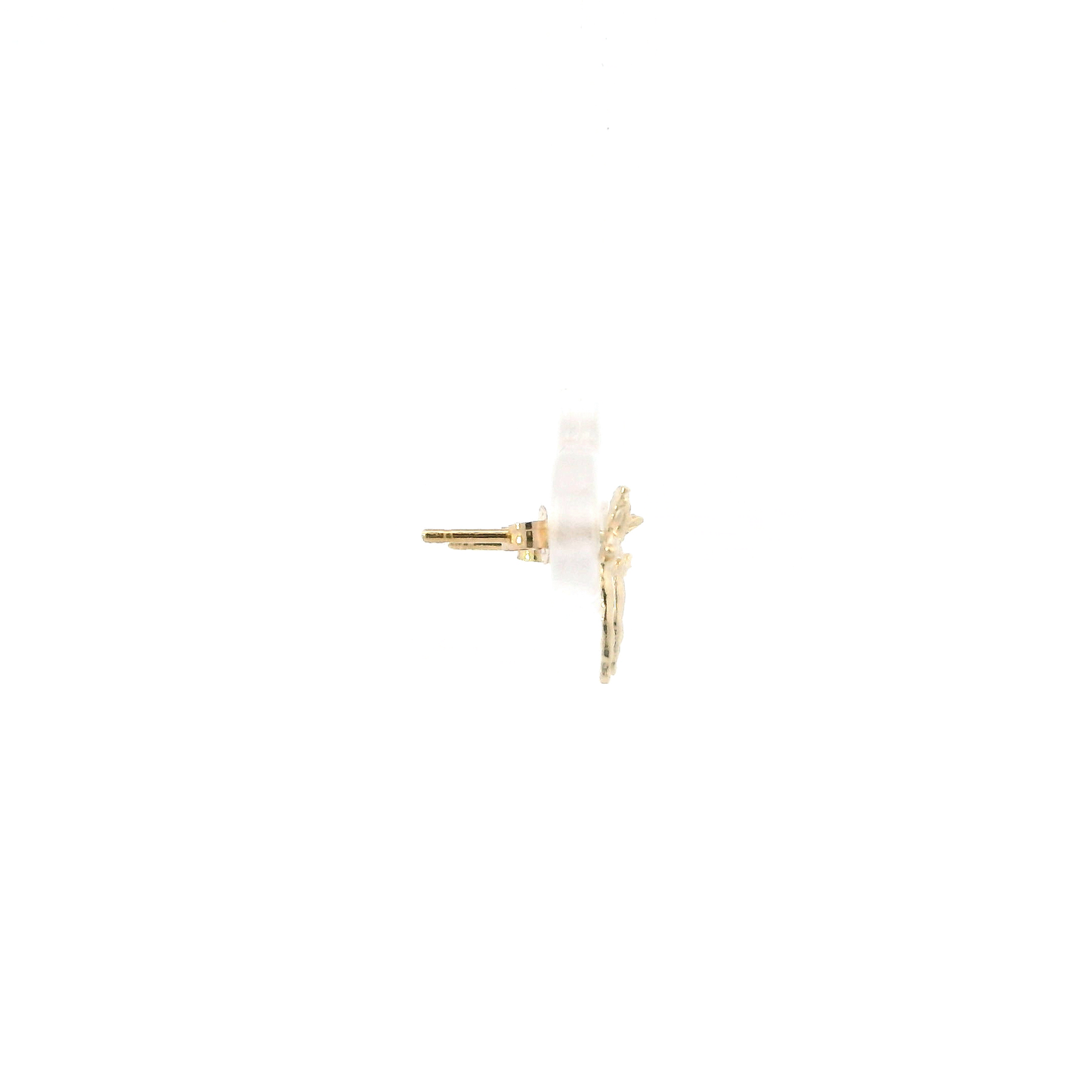 14K Yellow Gold Cherub Angel Stud Earrings