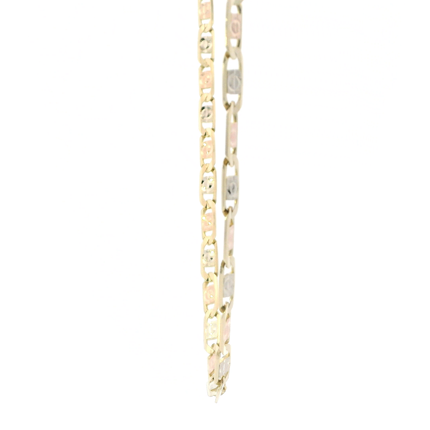 14K Tri Color 22.5" Mariner Chain