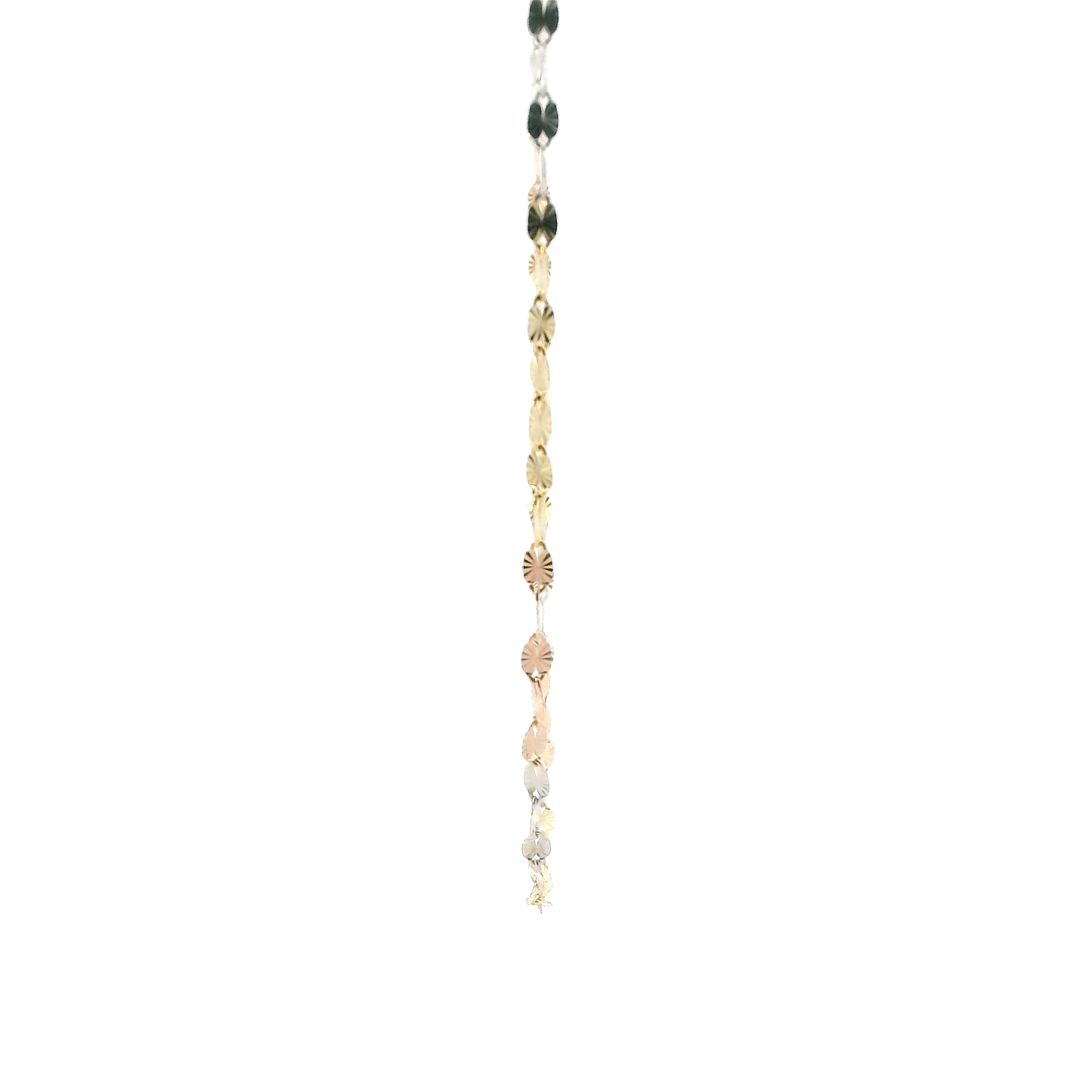 14K Tri Color 18" Twisted Disc Chain