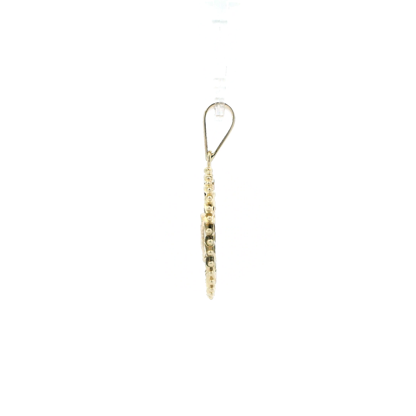 14K Tri Color Round Virgin Mary Pendant