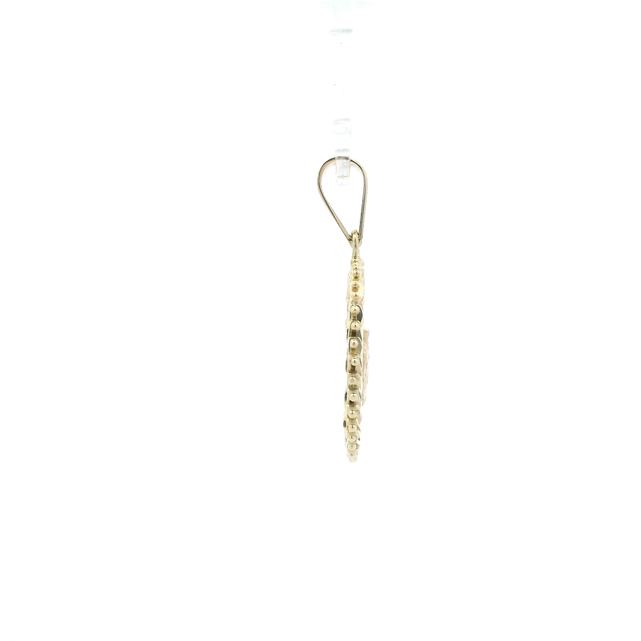 14K Tri Color Round Virgin Mary Pendant