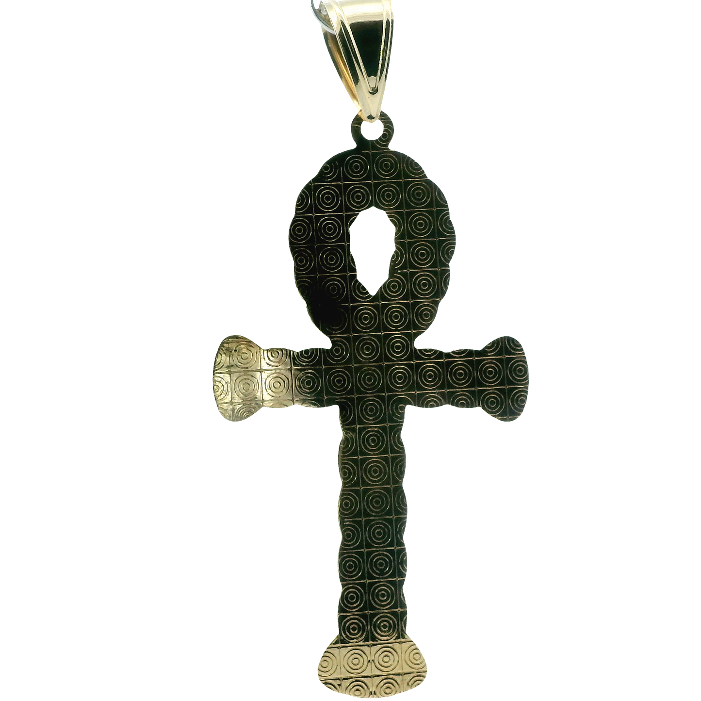 10K Yellow Gold Curb Ankh Pendant