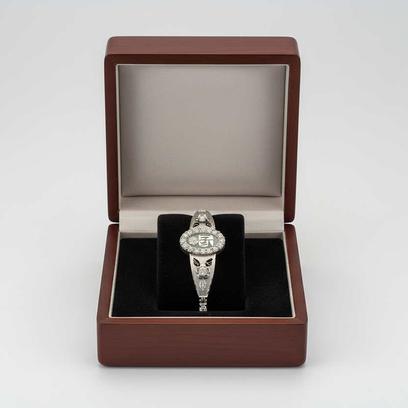 14K White Gold Floral 