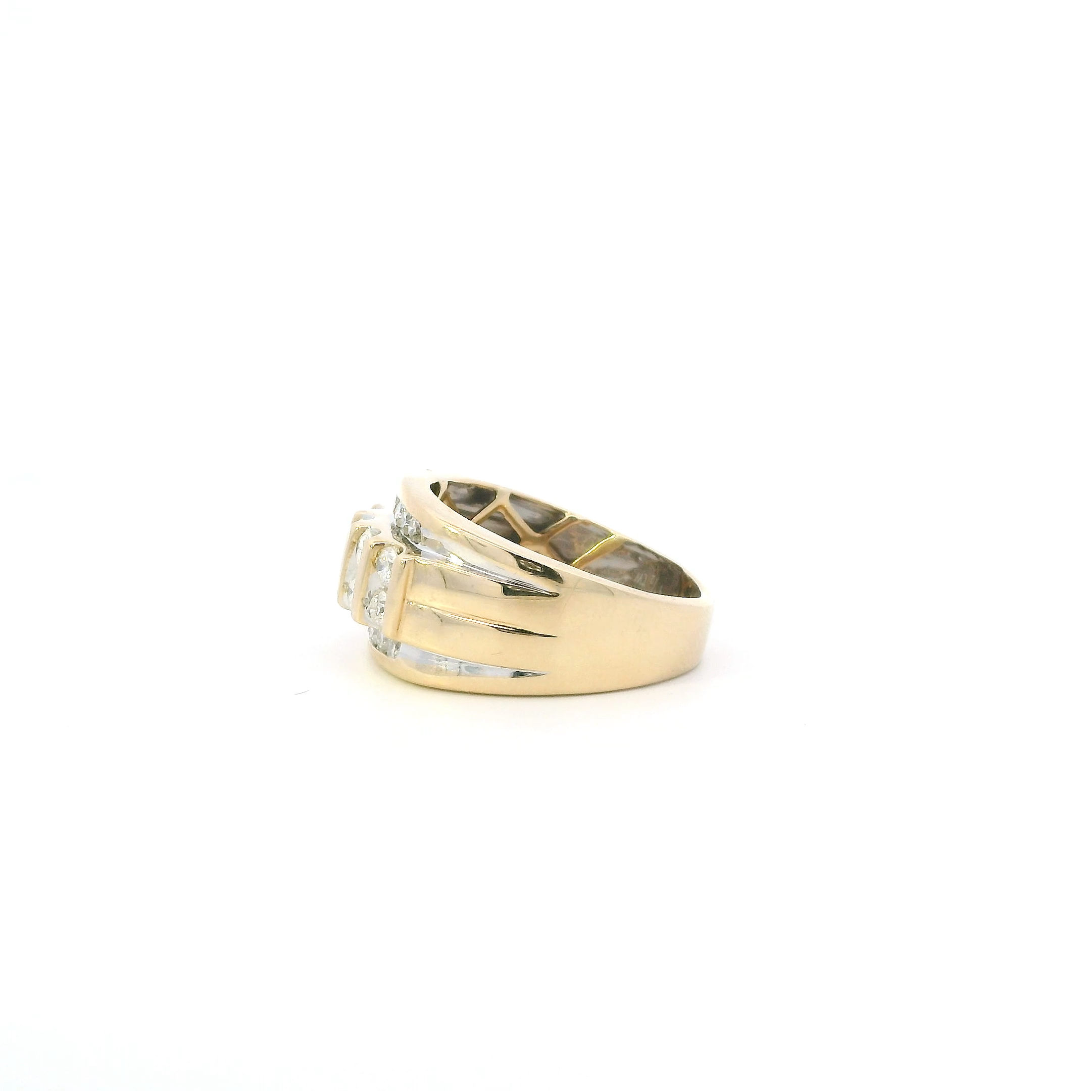 10K Yellow Gold Diamond Men's Ring -1.50ct