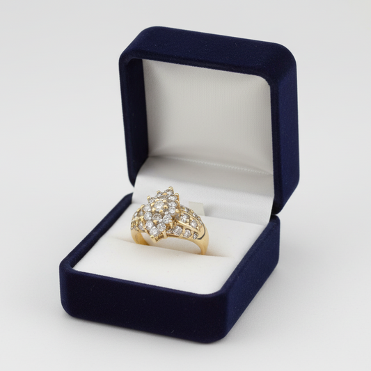 10K Yellow & White Gold Diamond Women's Ring - 1.00ct