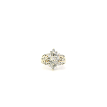 10K Yellow & White Gold Diamond Women's Ring -1.00ct