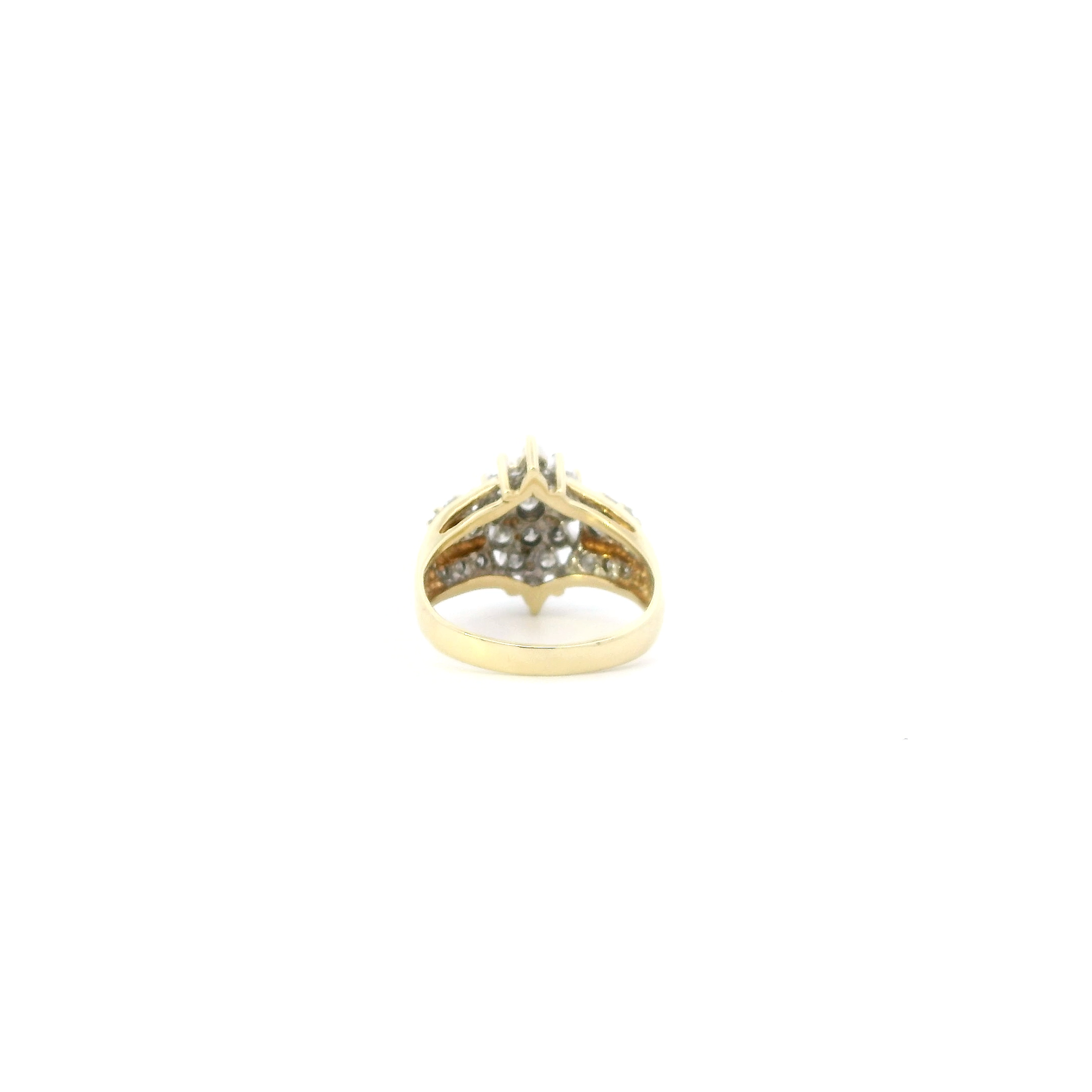 10K Yellow & White Gold Diamond Women's Ring -1.00ct