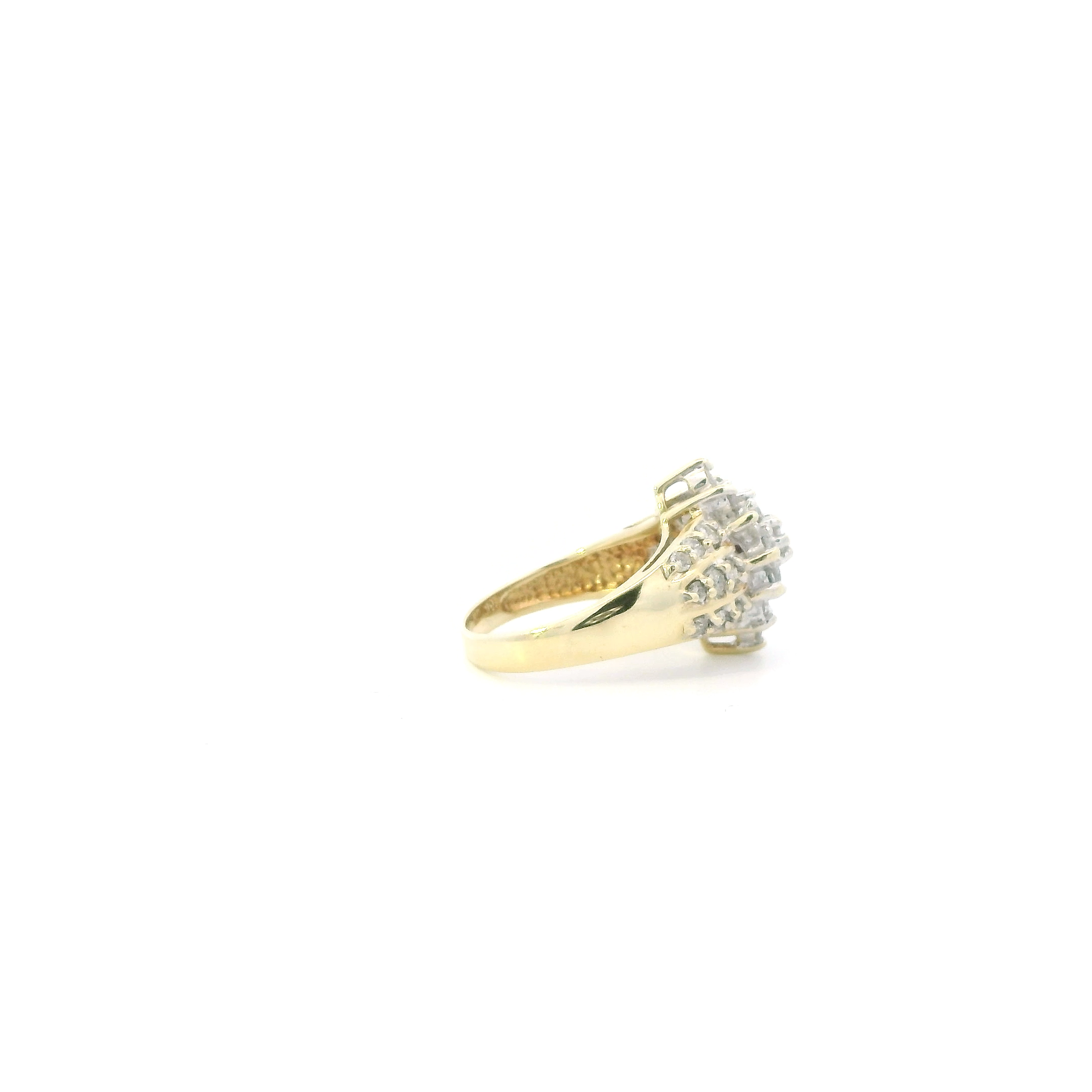 10K Yellow & White Gold Diamond Women's Ring -1.00ct