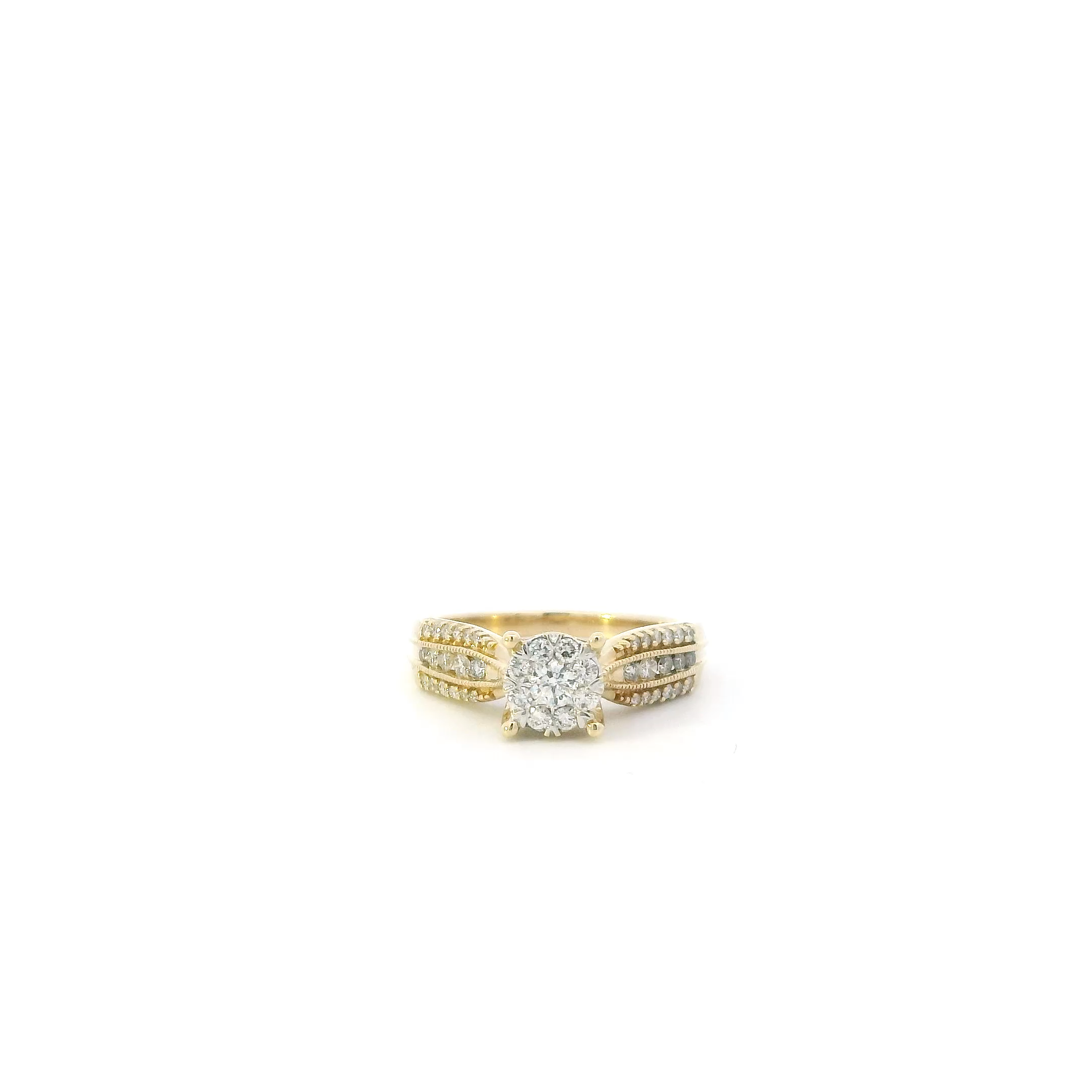 14K Yellow Gold Diamond Women's Ring -0.44ct