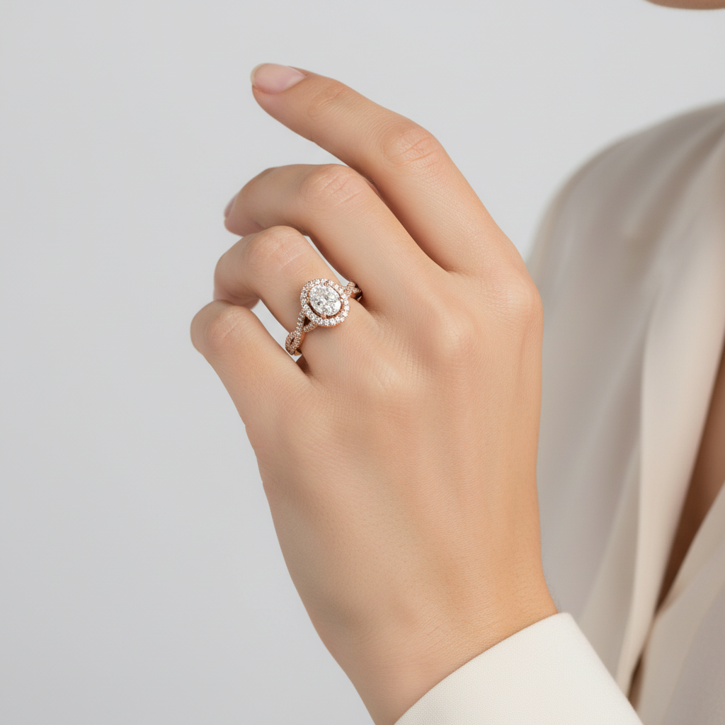 10K Rose Gold Diamond Women's Ring - 0.20ct