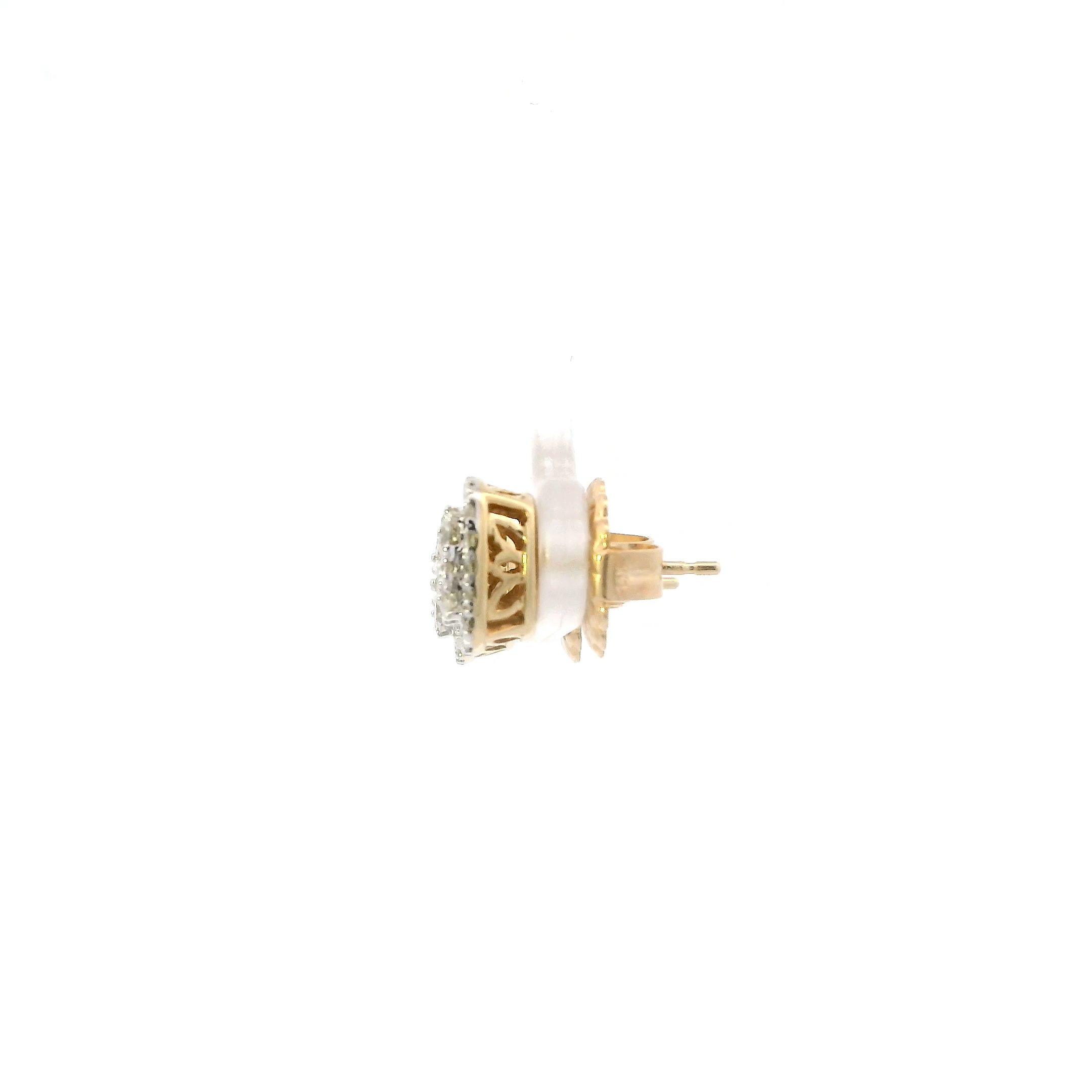 14K Yellow Gold Diamond Square Earrings-0.88ct