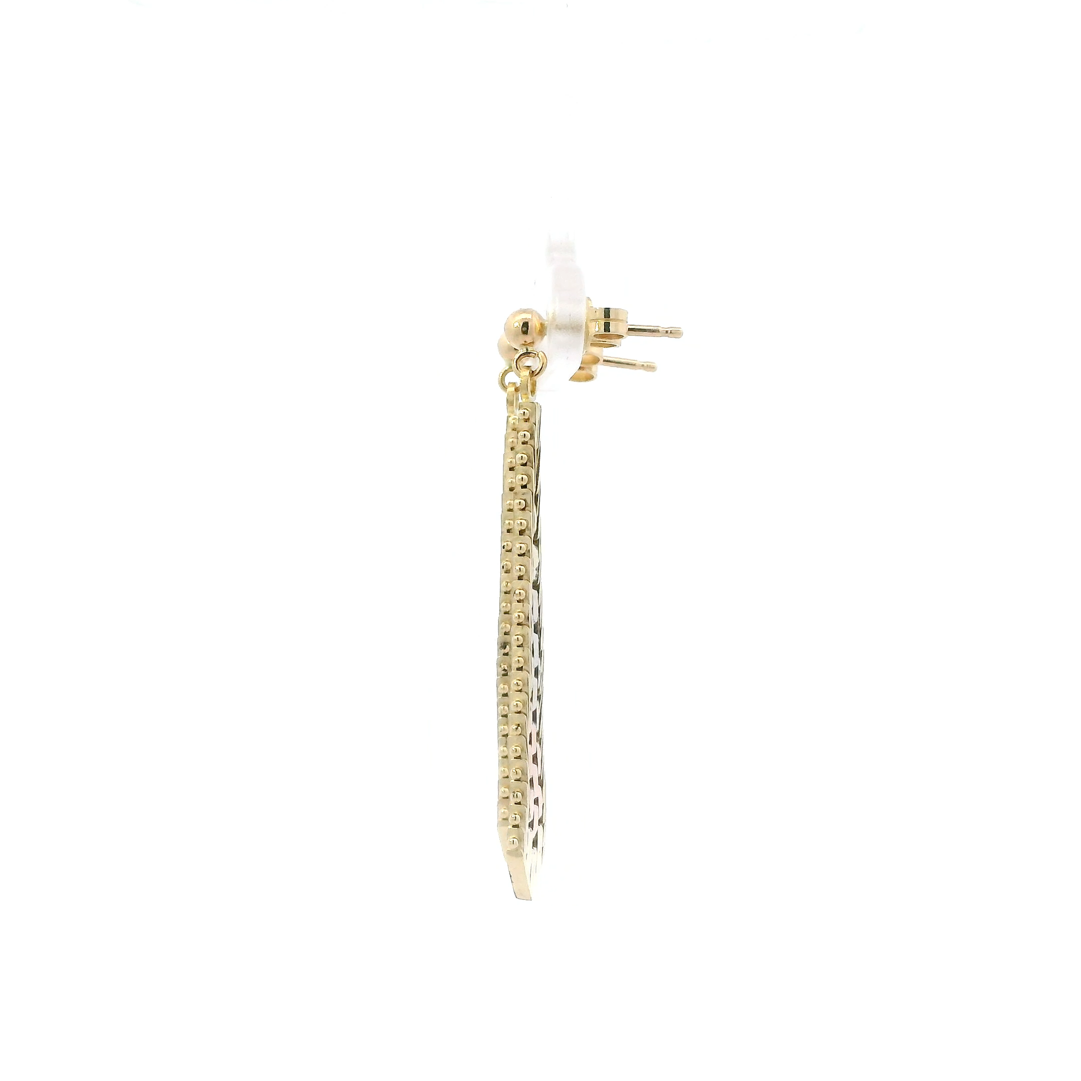 14K Tri Color Riccio Dangle Earrings