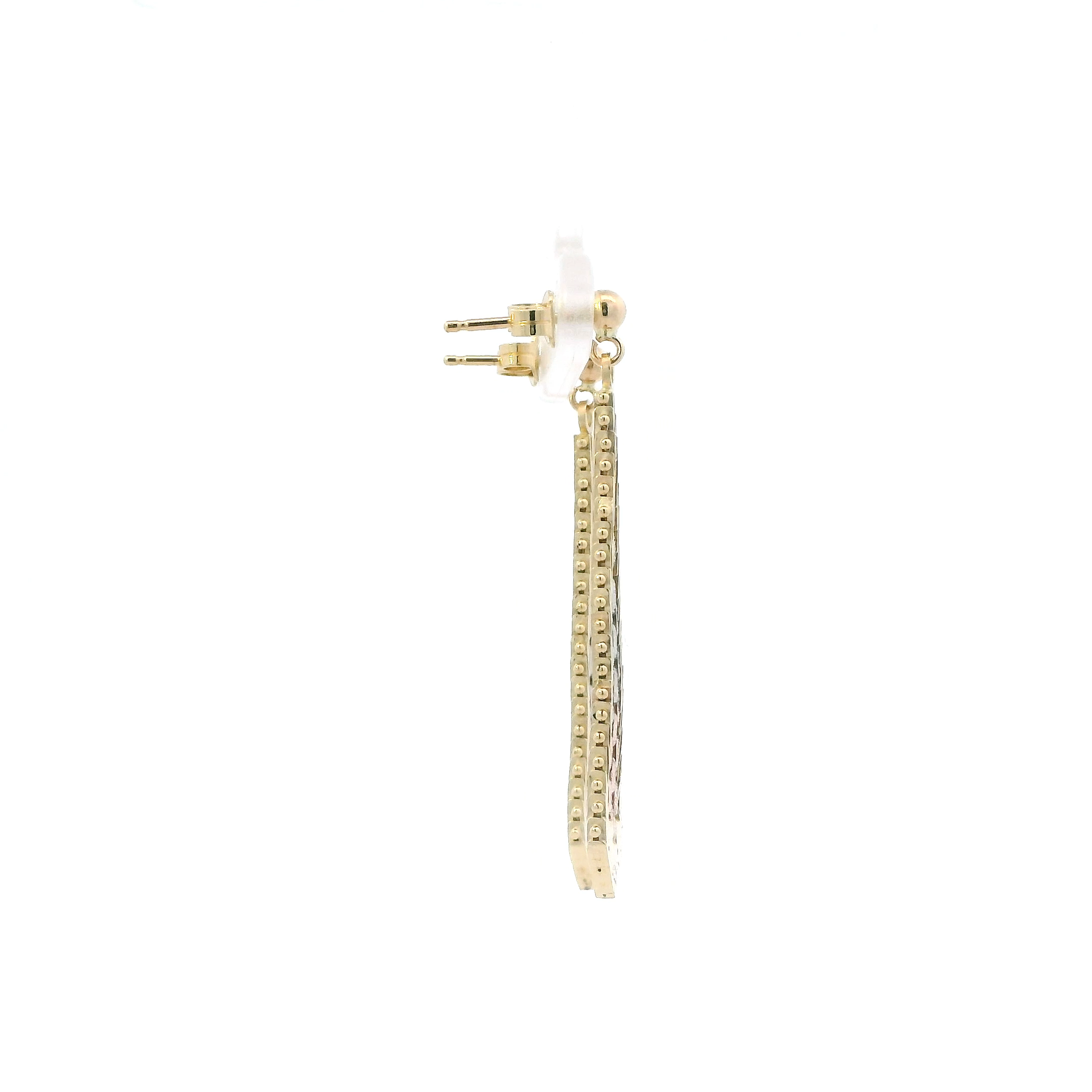 14K Tri Color Riccio Dangle Earrings