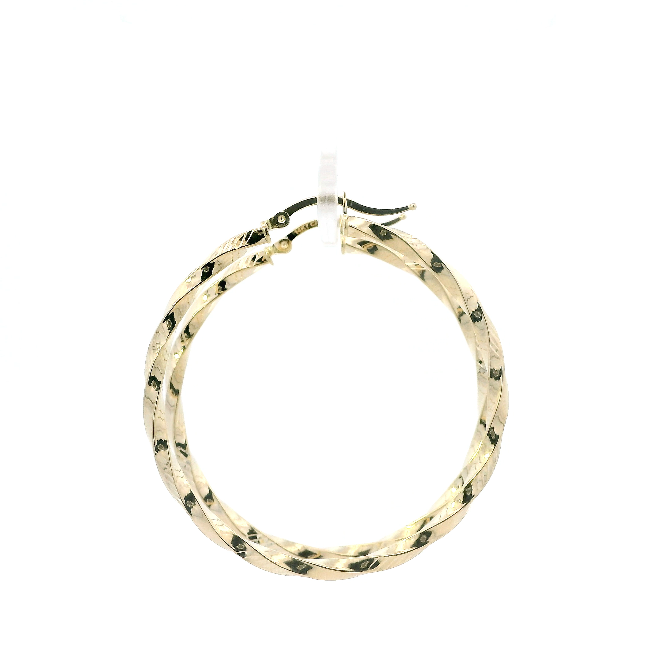 14K Yellow Gold Twisted Hoop Earrings