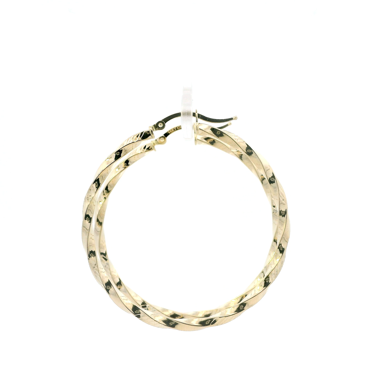 14K Yellow Gold Twisted Hoop Earrings