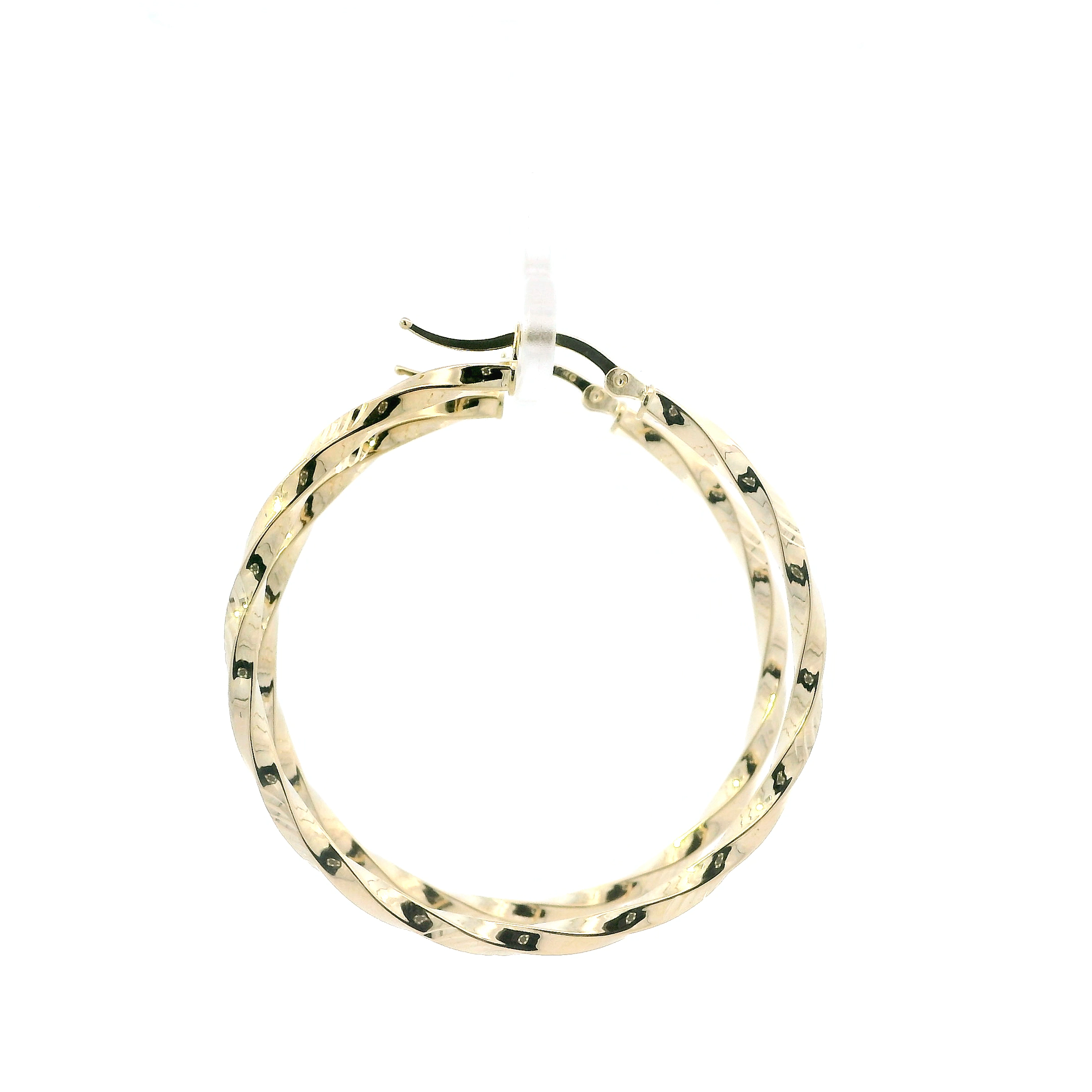 14K Yellow Gold Twisted Hoop Earrings
