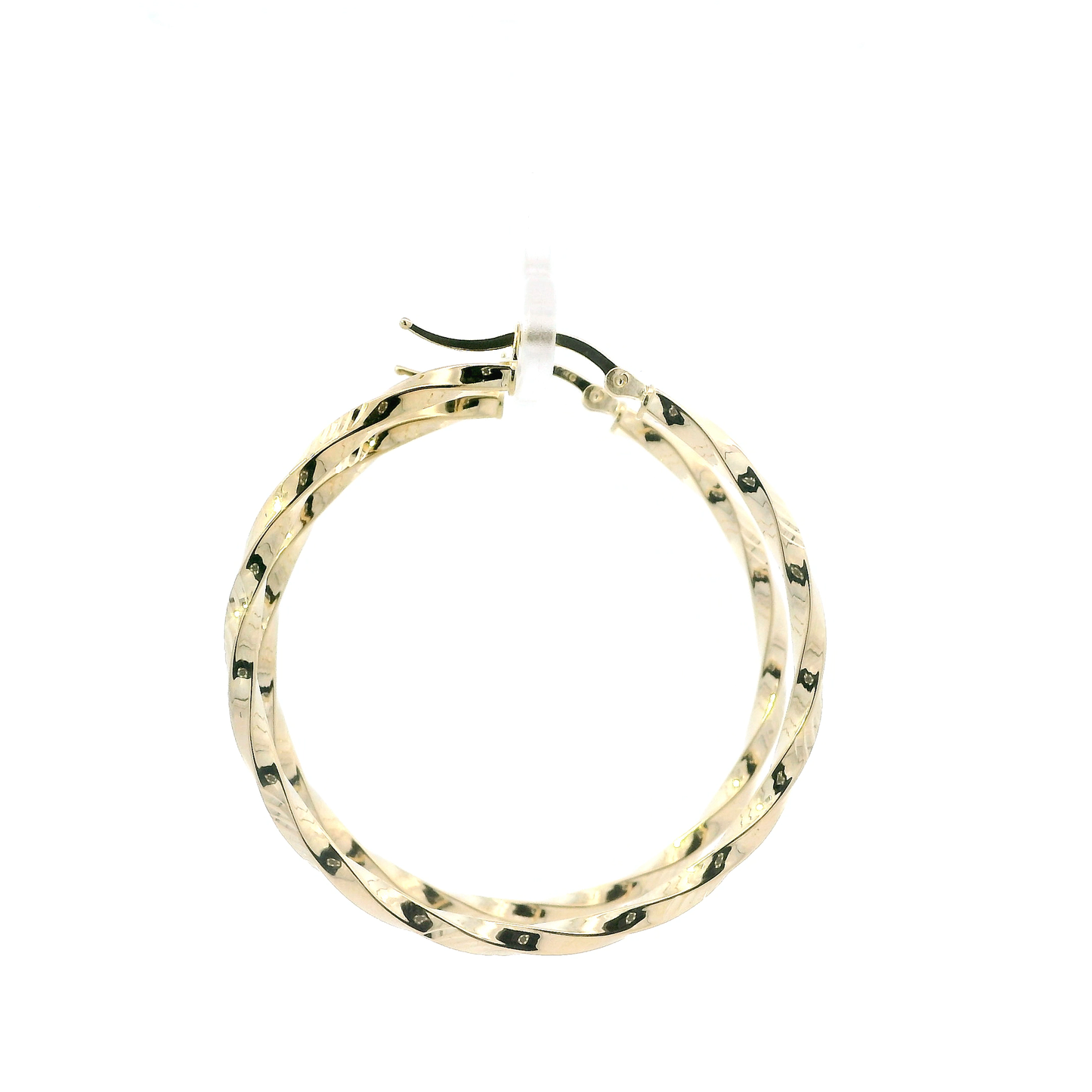 14K Yellow Gold Twisted Hoop Earrings