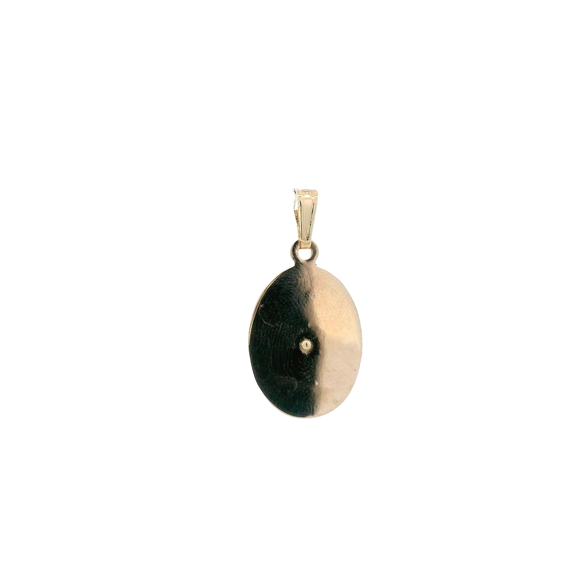 14K Tri Color Oval Religious Pendant