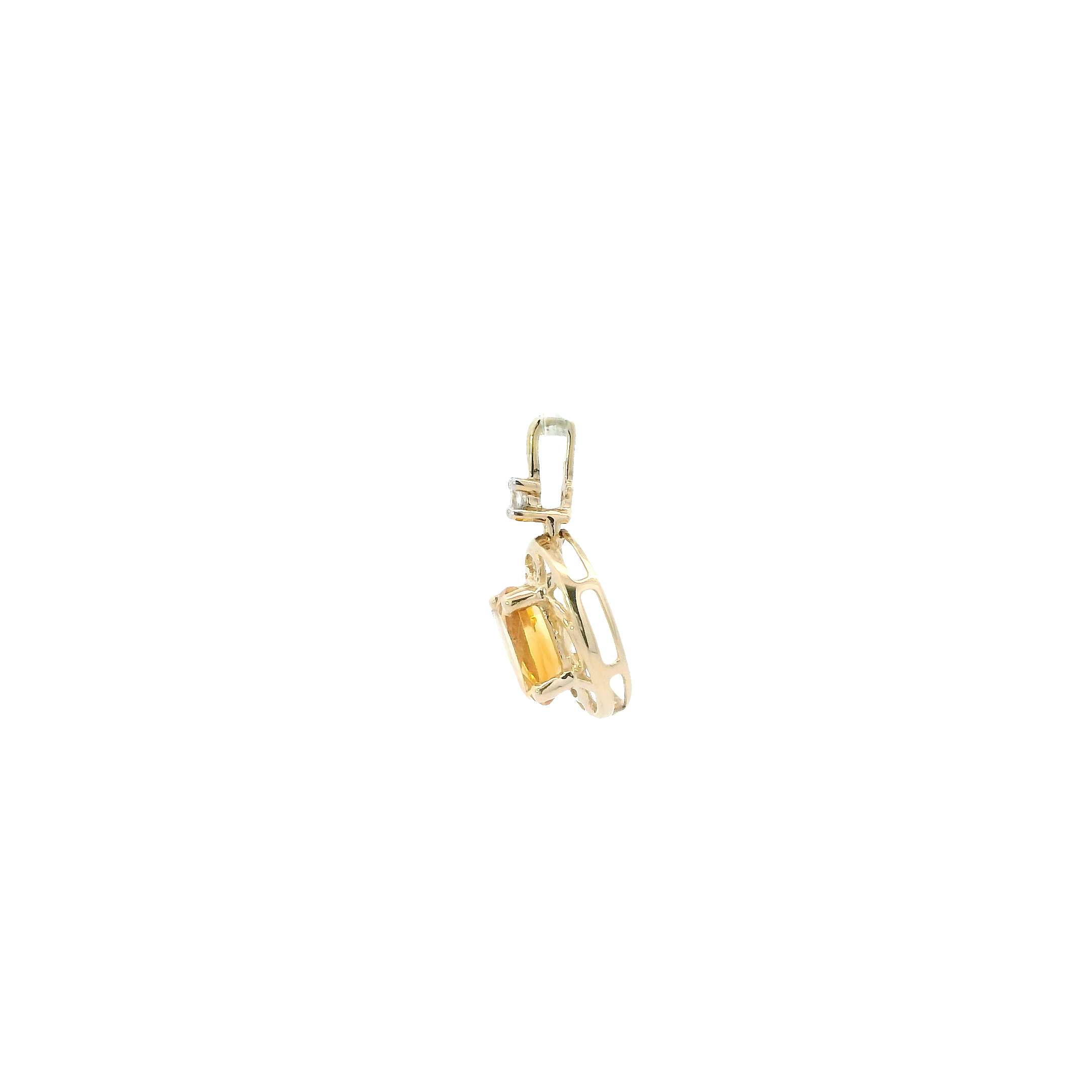 10K Yellow Gold Oval Citrine Pendant