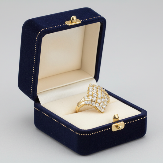 14K Yellow Gold Diamond Women's Ring - 0.80ct