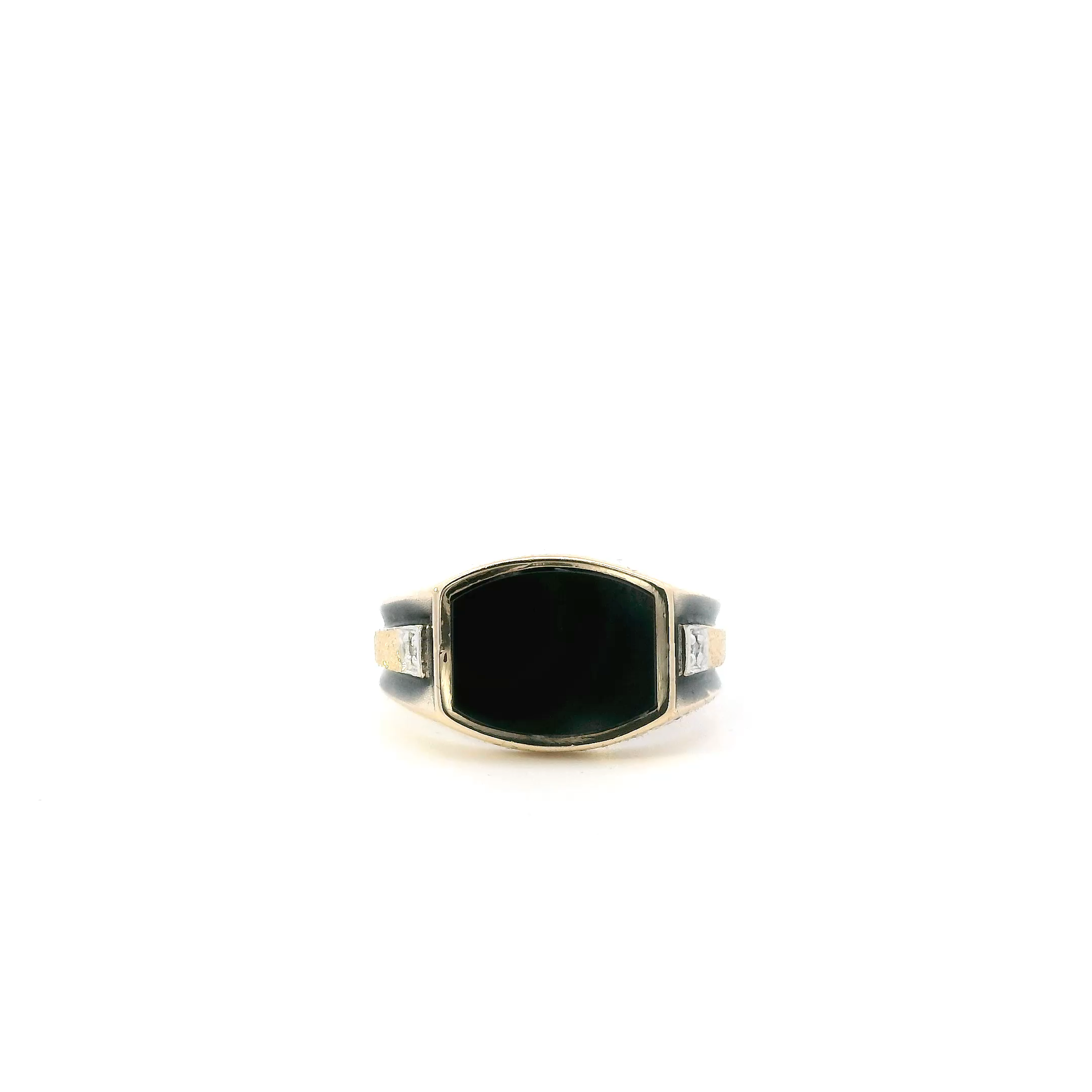 14K Yellow Gold Black Onyx Ring