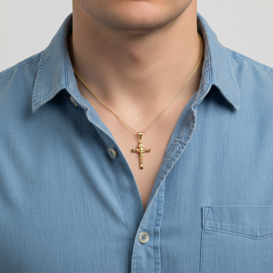 14K Yellow Gold Crucifix Pendant
