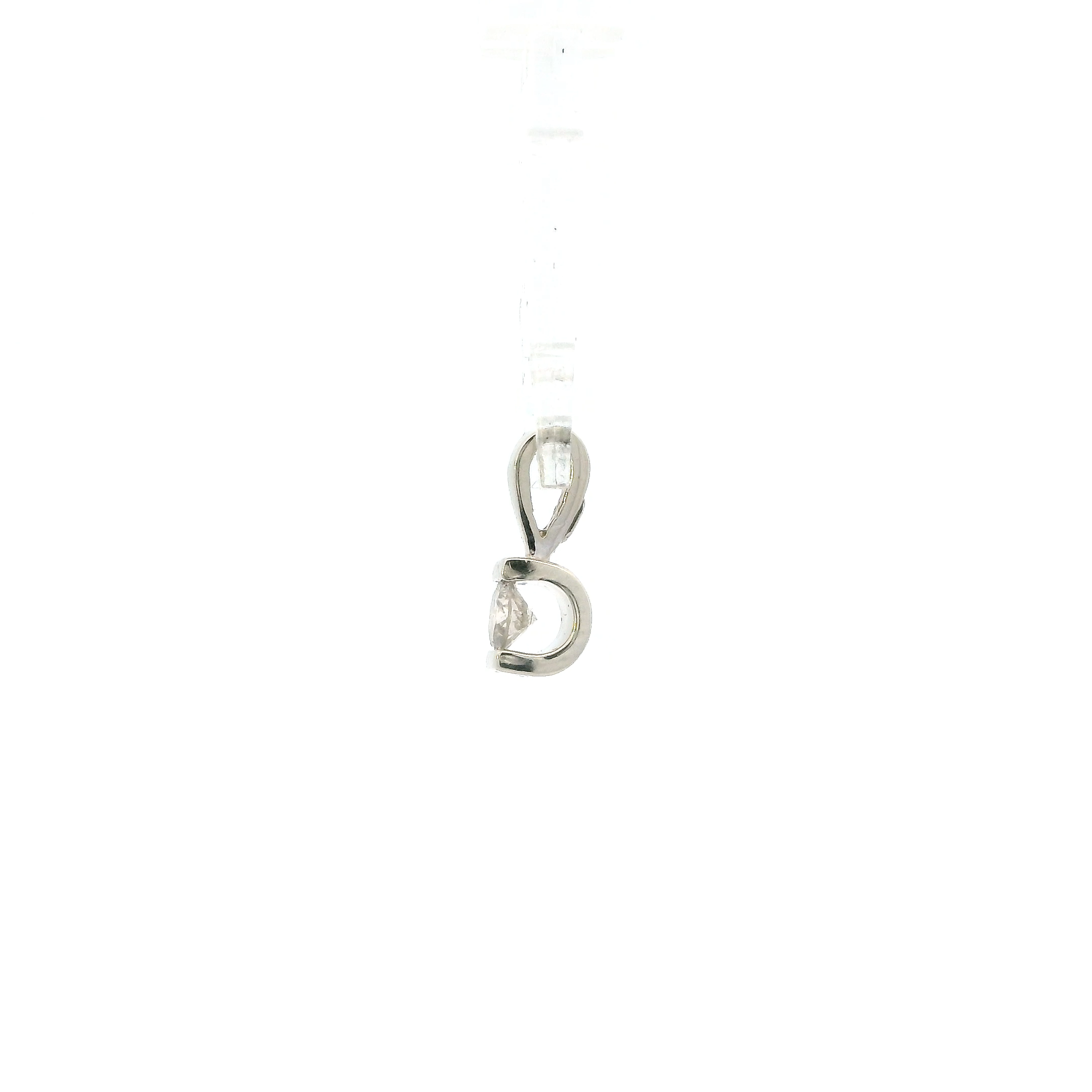 10K White Gold Solitaire Diamond Pendant - 0.20ct
